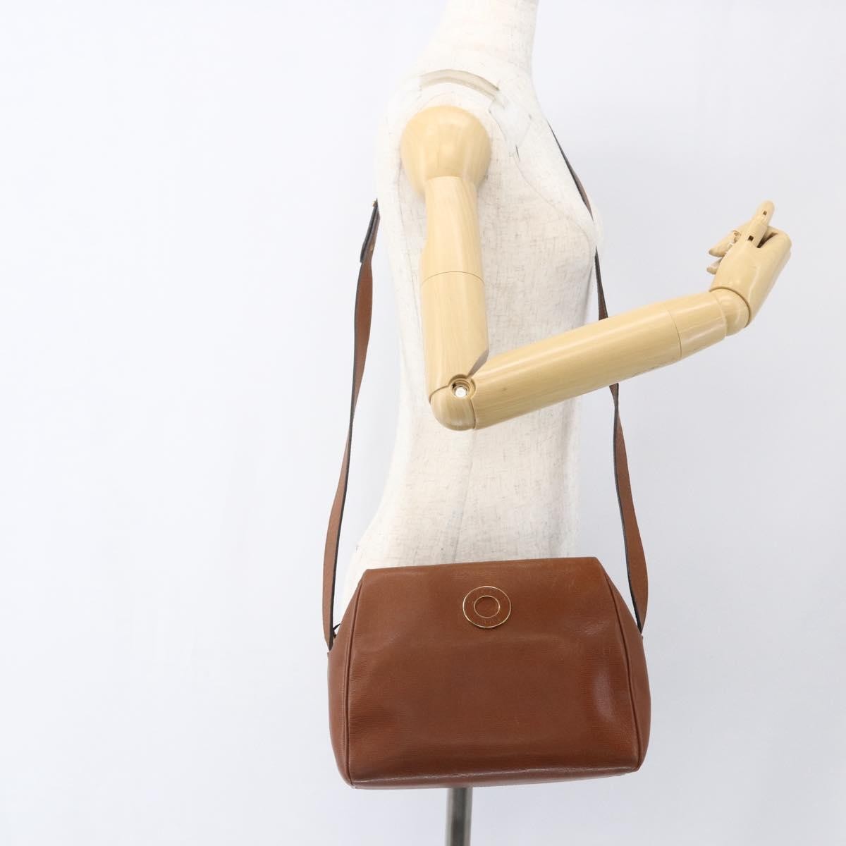 Celine Vintage Circle Logo Leather Brown Leather Shoulder Bag Bag (Pre-Owned)