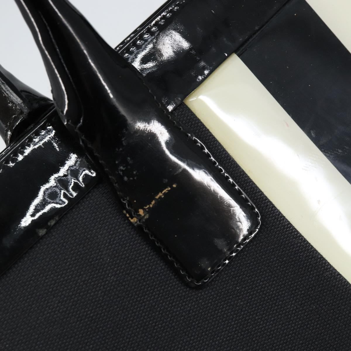 Gucci Vintage Tote Canvas Black Canvas Tote Bag Bag (Pre-Owned)