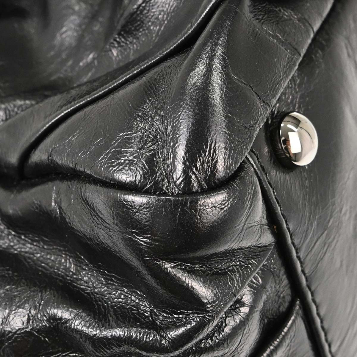 Chanel Twisted Bowling Glazed Calfskin Black Leather Shoulder Bag Bag (Pre-Owned)