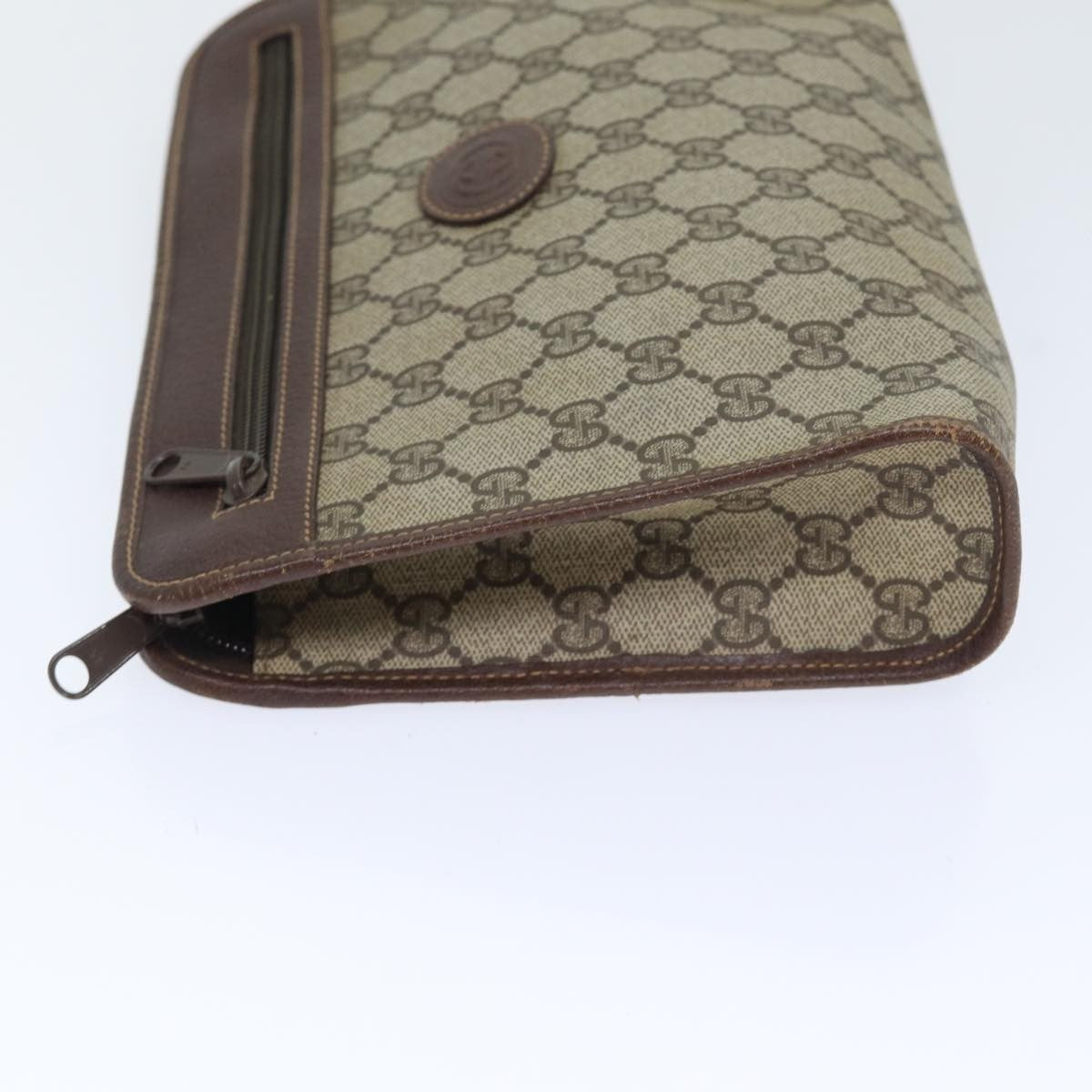 Gucci Gg Supreme Clutch Pvc Beige Pvc Clutche & Pouche Bag (Pre-Owned)