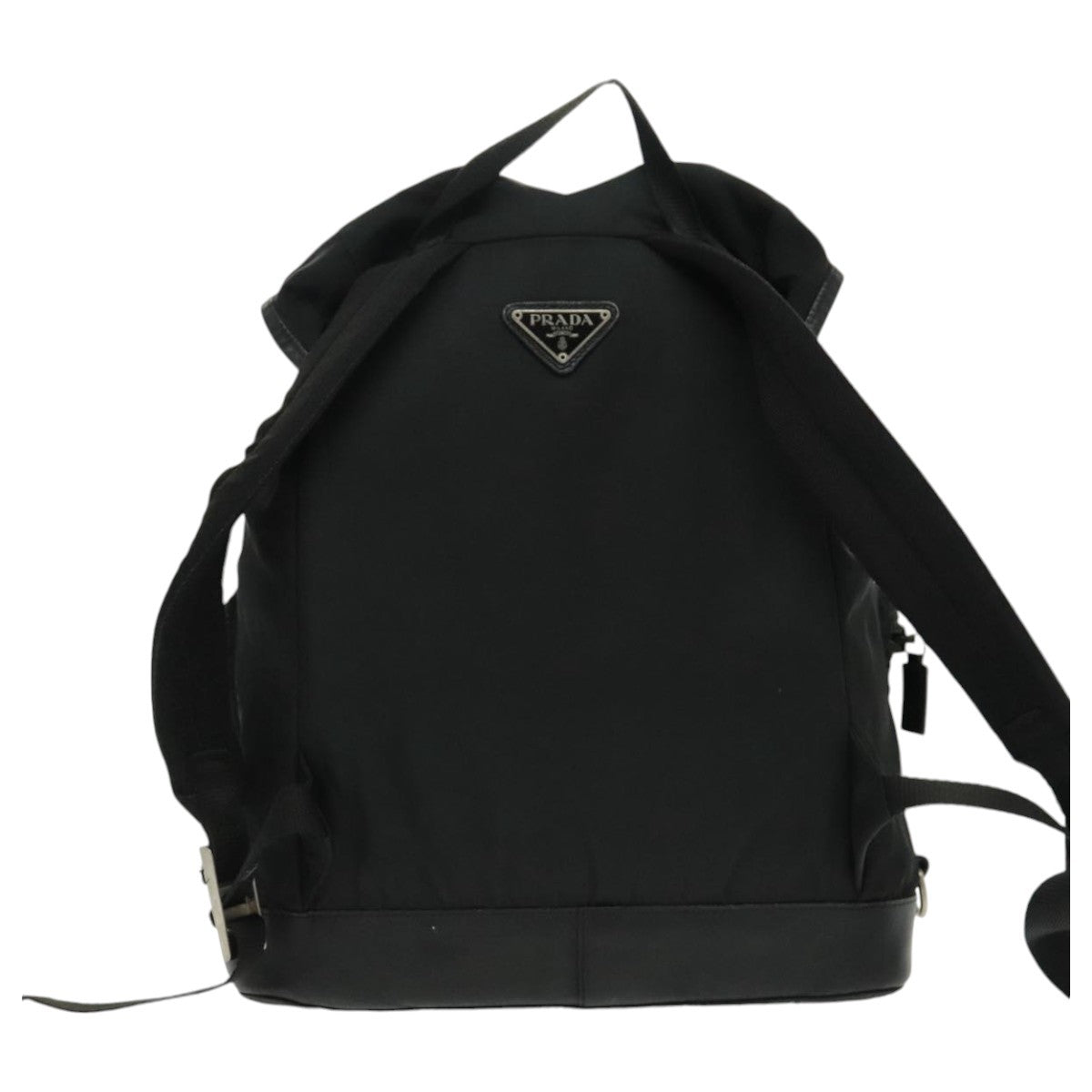 Prada Double Front Pocket Tessuto Black Nylon Backpack Bag (Pre-Owned)