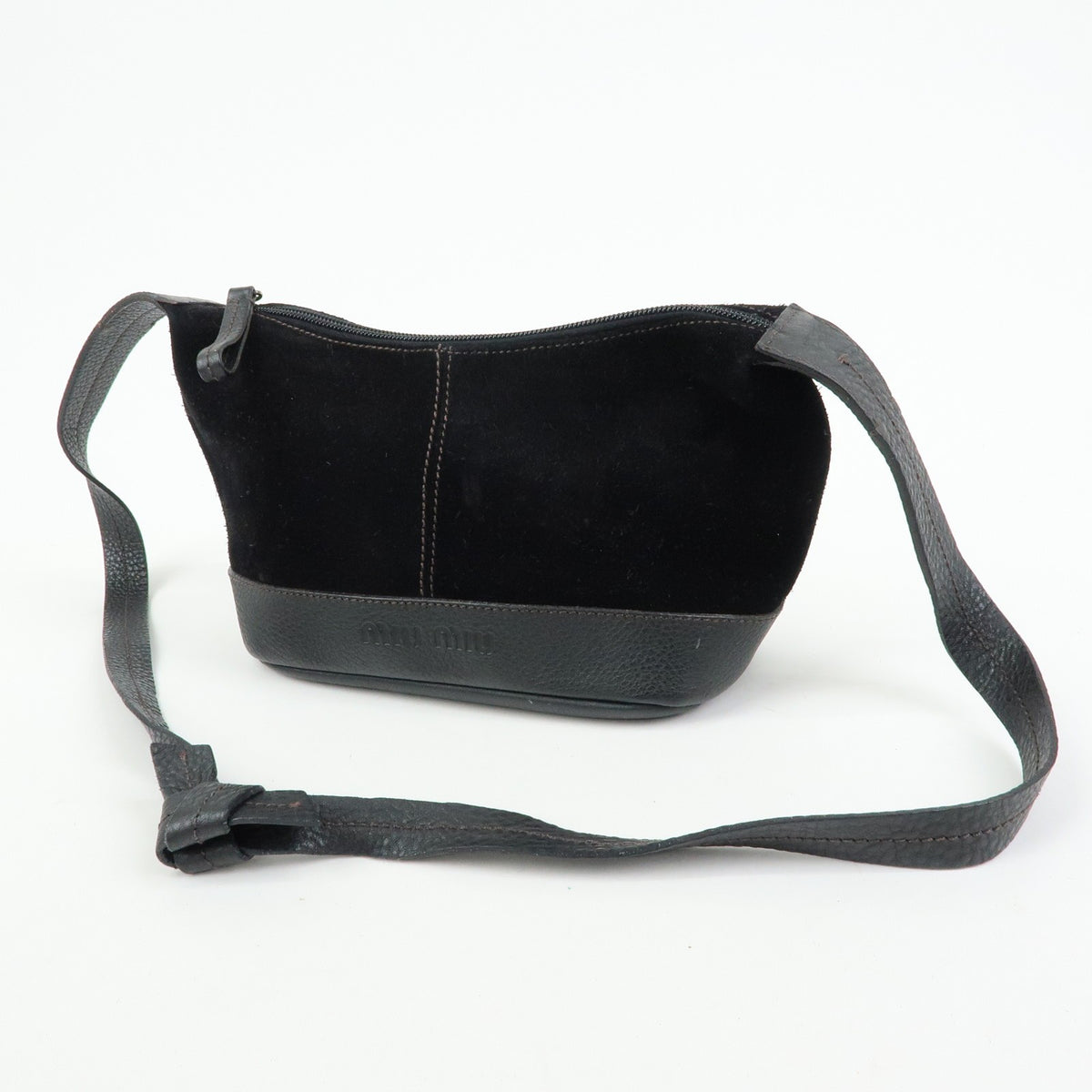 Miu Miu Shoulder Suede Black Suede Shoulder Bag Bag (Pre-Owned)