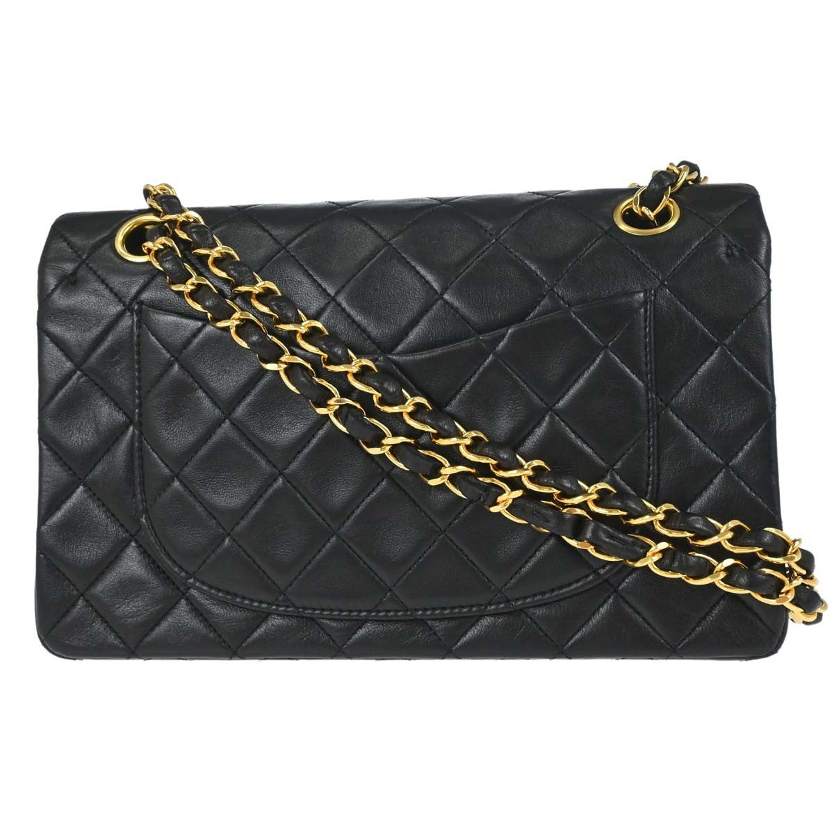 Chanel Timeless Lambskin Black Leather Handbag (Pre-Owned)