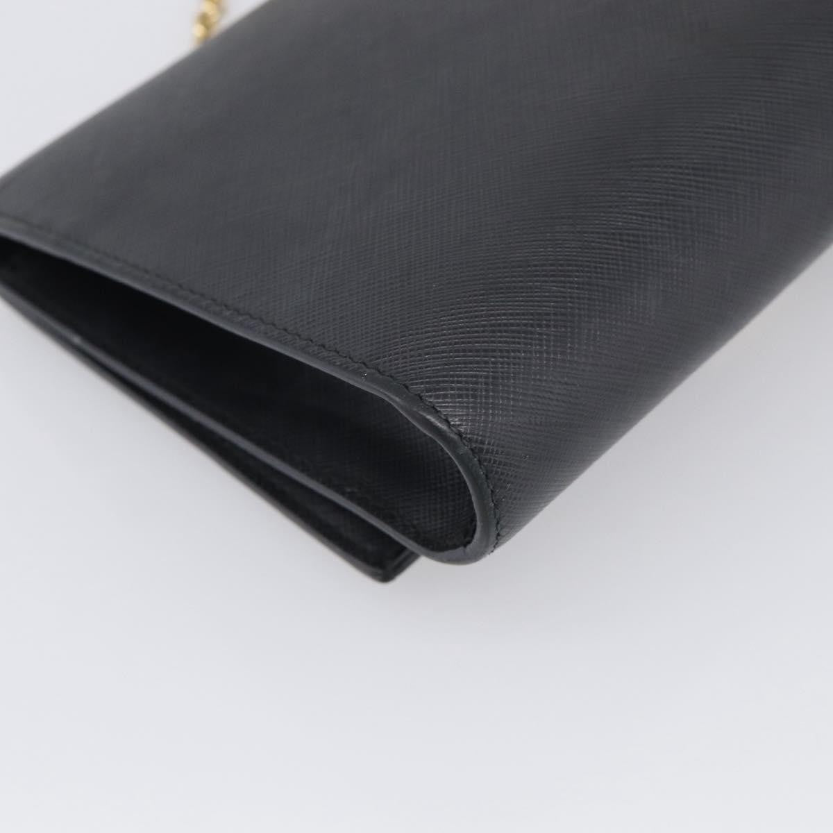 Salvatore Ferragamo Vala Chain Leather Black Leather Shoulder Bag Bag (Pre-Owned)