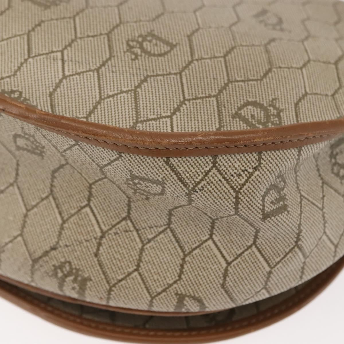 Christian Dior Vintage Honeycomb Flap Coated Canvas Beige Canvas Bag (Pre-Owned)