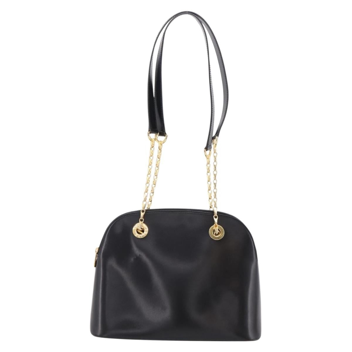 Celine Shoulder Leather Black Leather Shoulder Bag Bag (Pre-Owned)