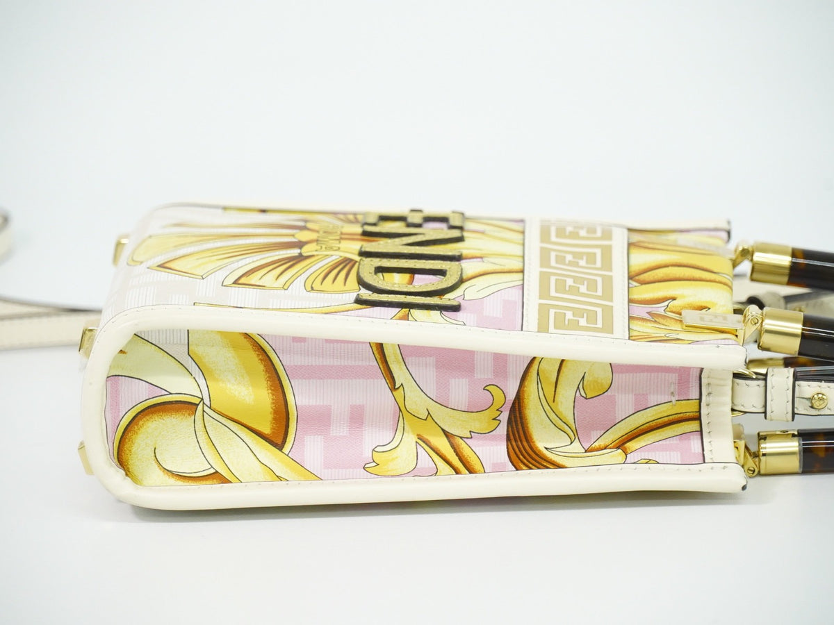 Fendi X Versace Fendace Convertible Sunshine Shopper Printed Laminated Leather Multicolour Leather Tote Bag Bag (Pre-Owned)