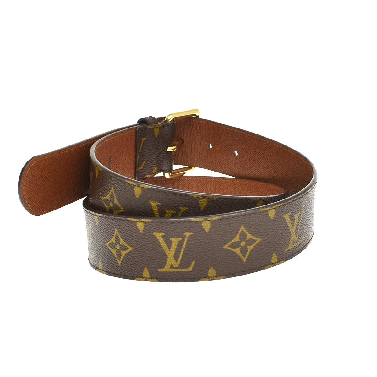 Louis Vuitton Ceinture Belt Monogram Canvas Brown Canvas Belts Accessory (Pre-Owned)