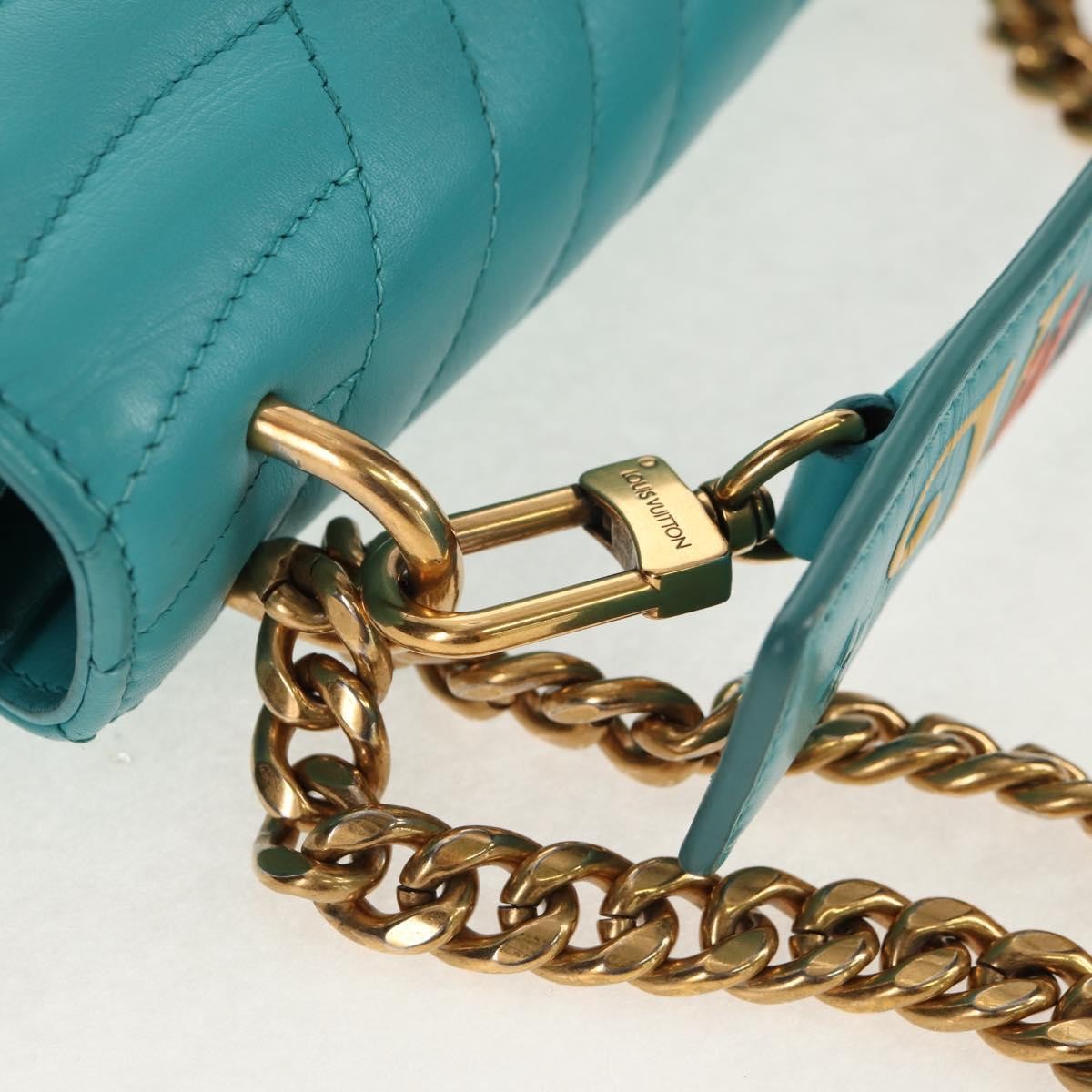 Louis Vuitton New Wave Chain Quilted Leather Blue Leather Shoulder Bag Bag (Pre-Owned)
