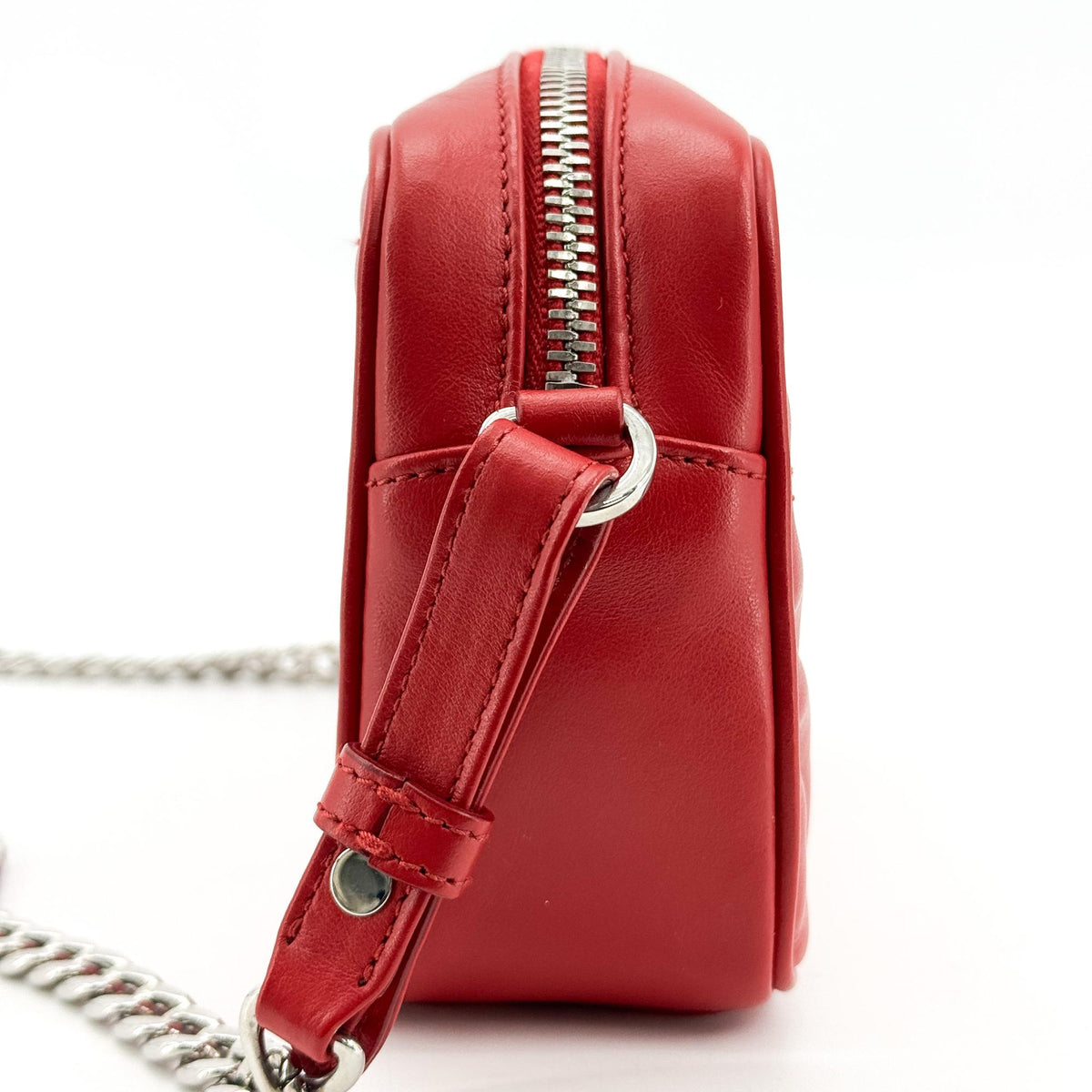 Prada Camera Diagramme Quilted Leather Red Leather Handbag (Pre-Owned)