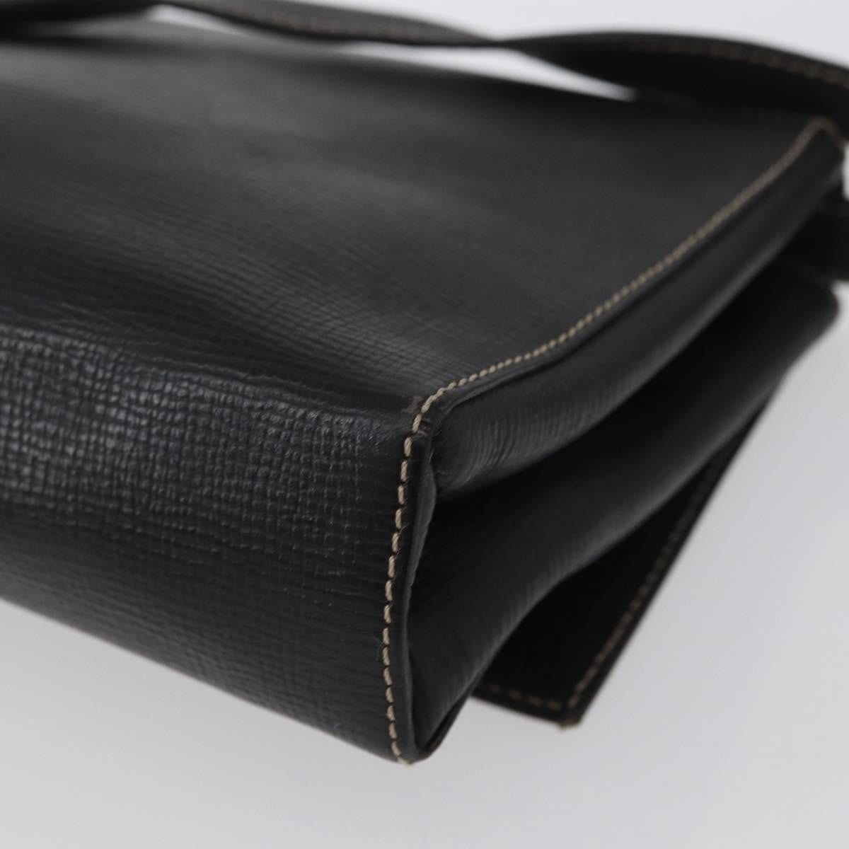 Celine Circle Logo Leather Black Leather Shoulder Bag Bag (Pre-Owned)