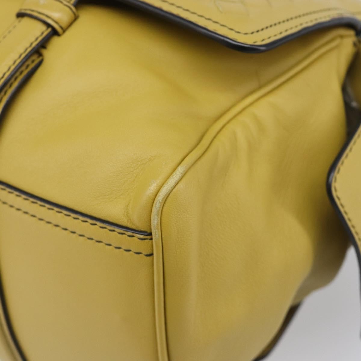 Bottega Veneta Monaco Nappa Leather With Intrecciato Detail Yellow Leather Handbag (Pre-Owned)
