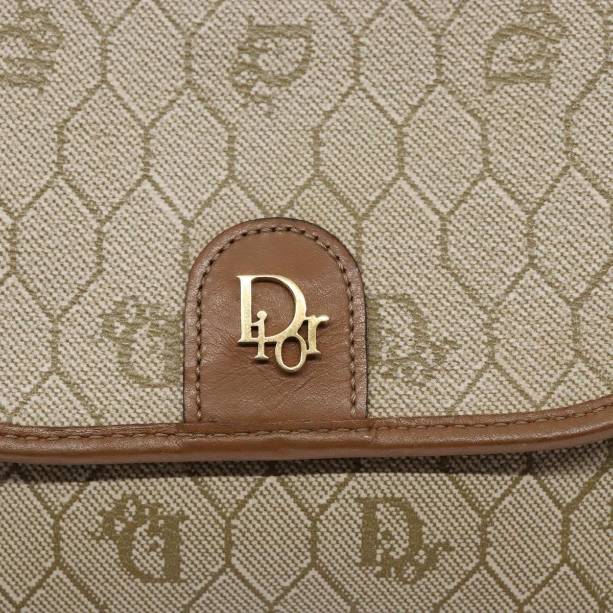 Christian Dior Vintage Honeycomb Flap Coated Canvas Beige Pvc Wallets Accessory (Pre-Owned)