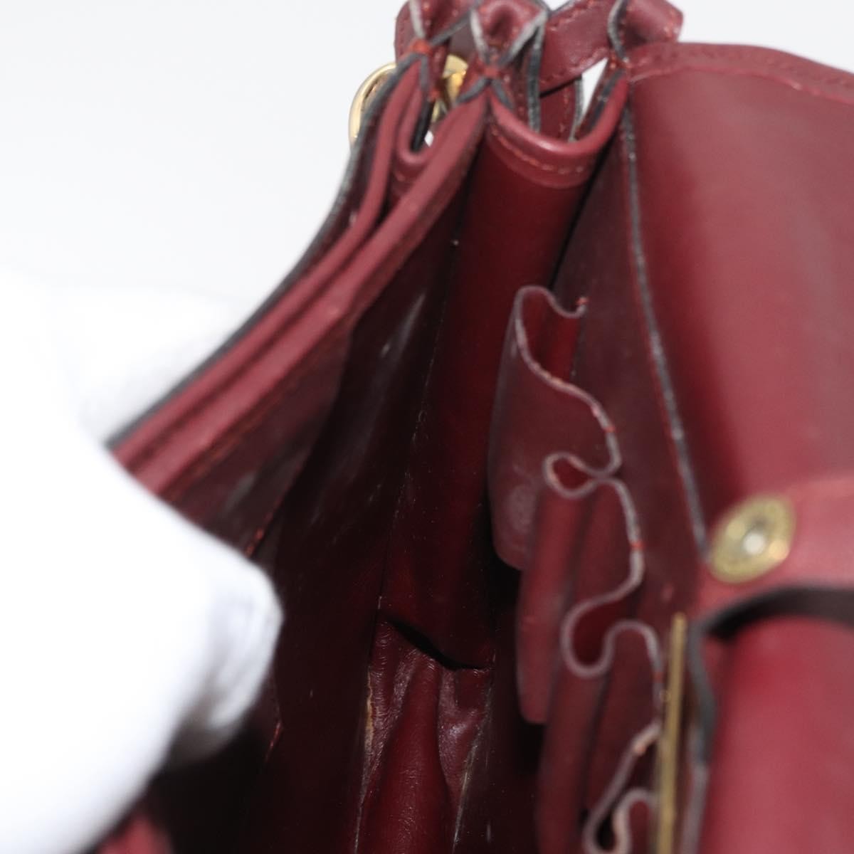 Cartier Must De Cartier Leather Burgundy Leather Shoulder Bag Bag (Pre-Owned)