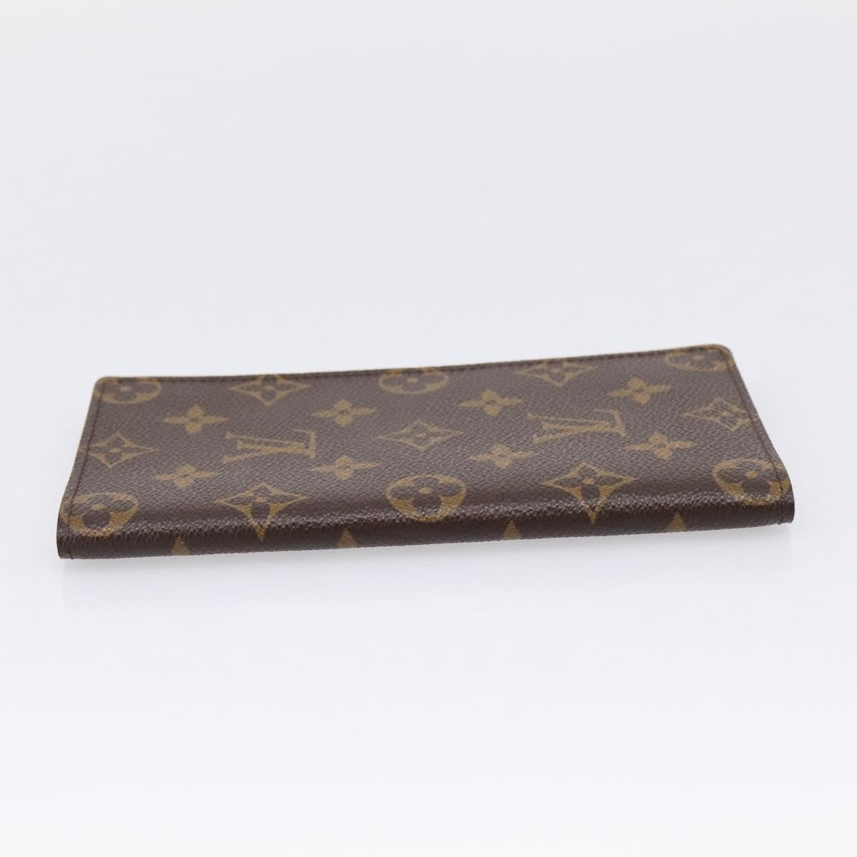 Louis Vuitton Porte Valeurs Checkbook Monogram Canvas Brown Canvas Wallets Accessory (Pre-Owned)