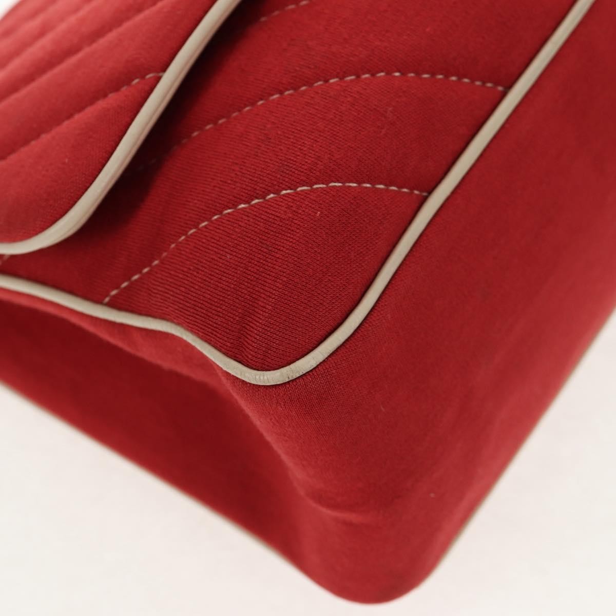 Chanel Leo Lion Flap Chevron Jersey Red Cotton Shoulder Bag Bag (Pre-Owned)