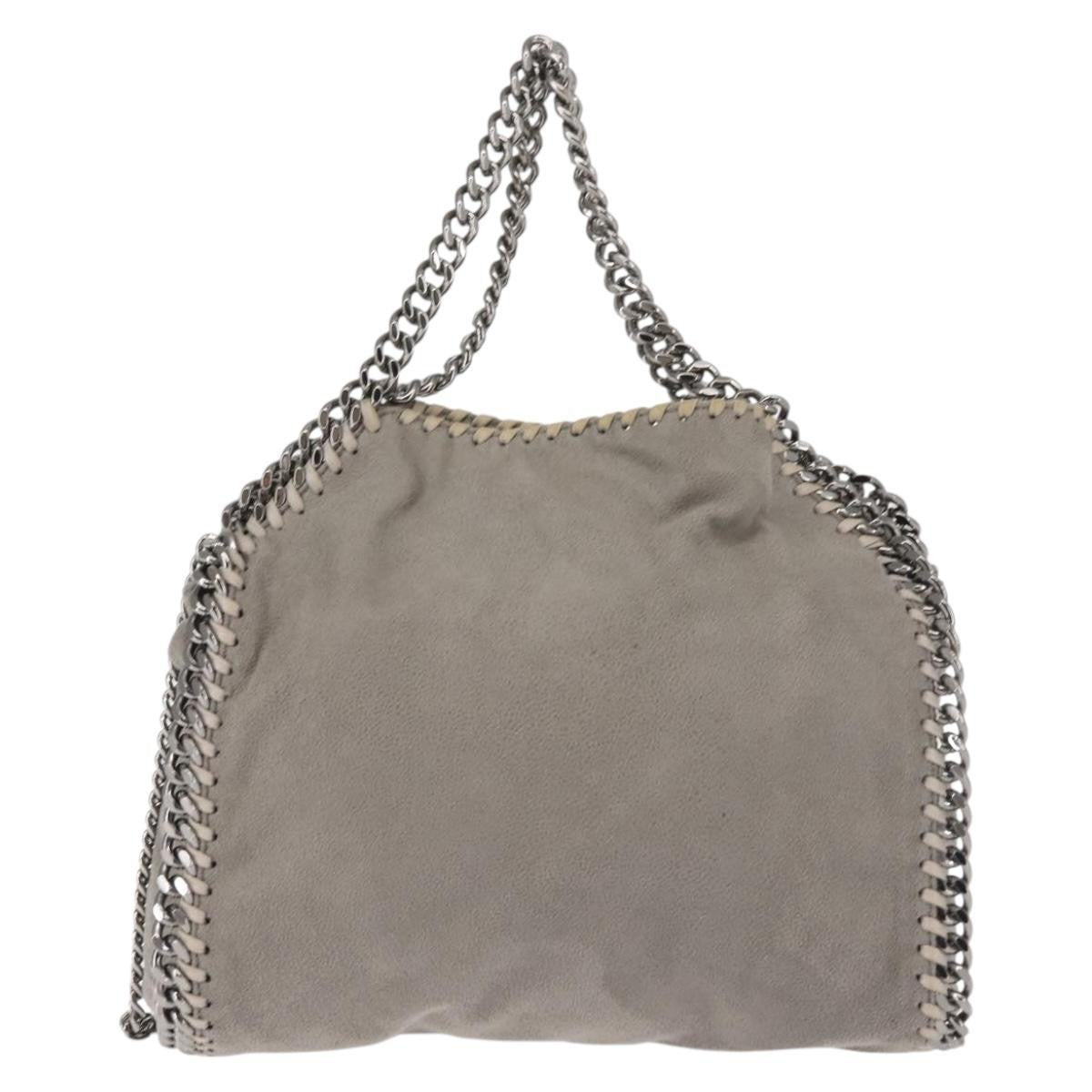 Stella Mccartney Falabella Fold Over Faux Suede Gray Synthetic Shoulder Bag Bag (Pre-Owned)