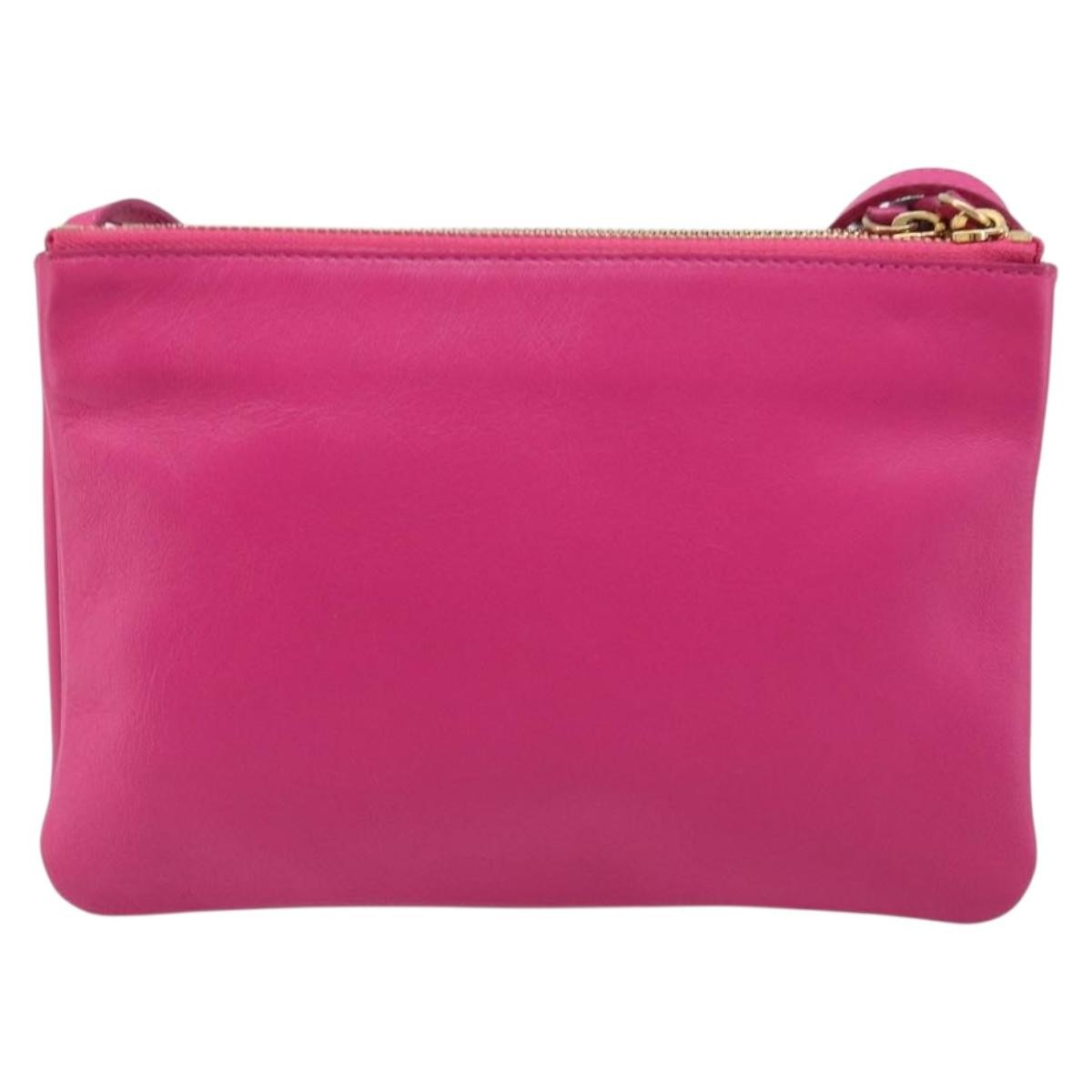 Celine Trio Leather Pink Leather Crossbody Bag Bag (Pre-Owned)