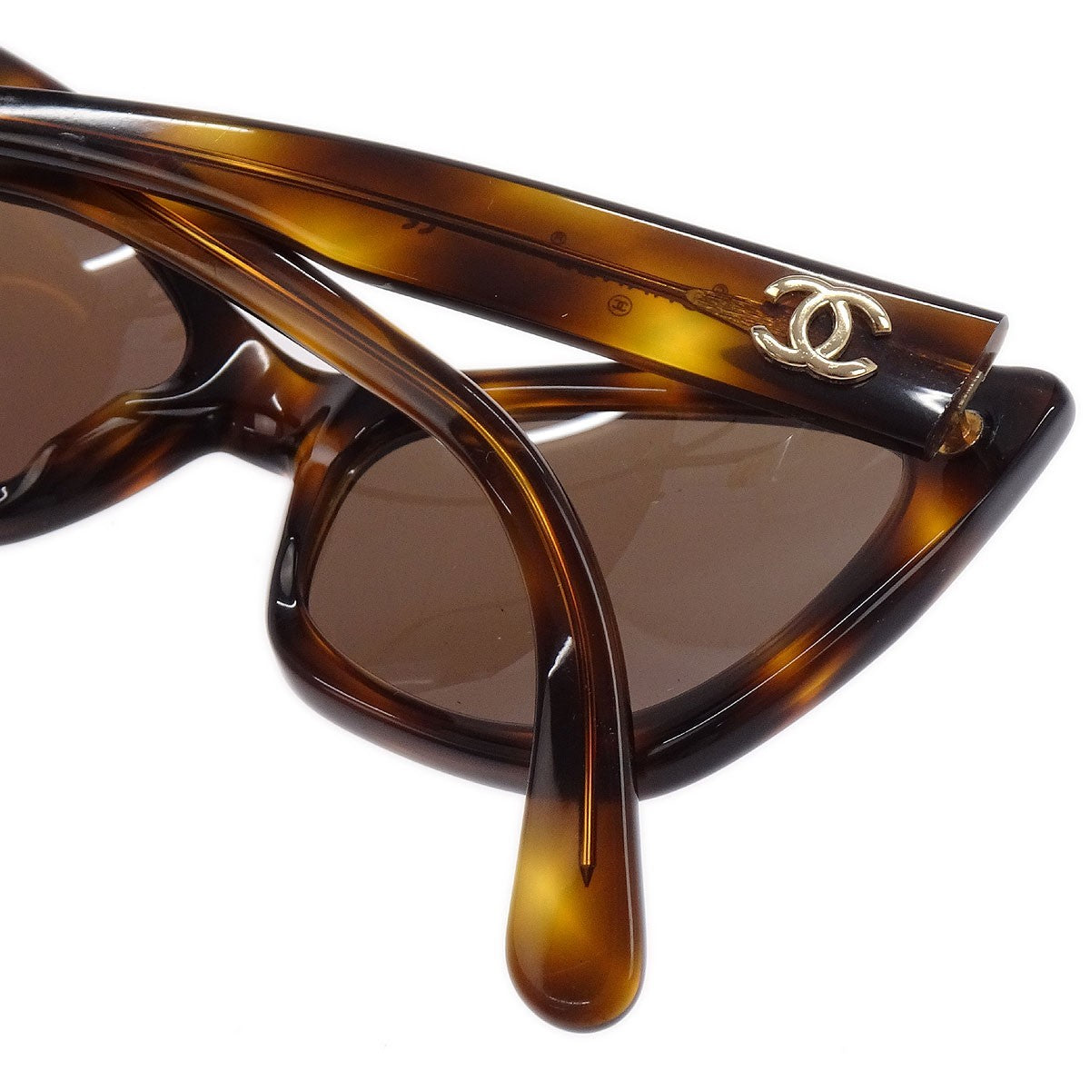 Chanel Chanel Logo Sunglasses Eye Wear Plastic Brown Plastic Sunglasse Accessory (Pre-Owned)