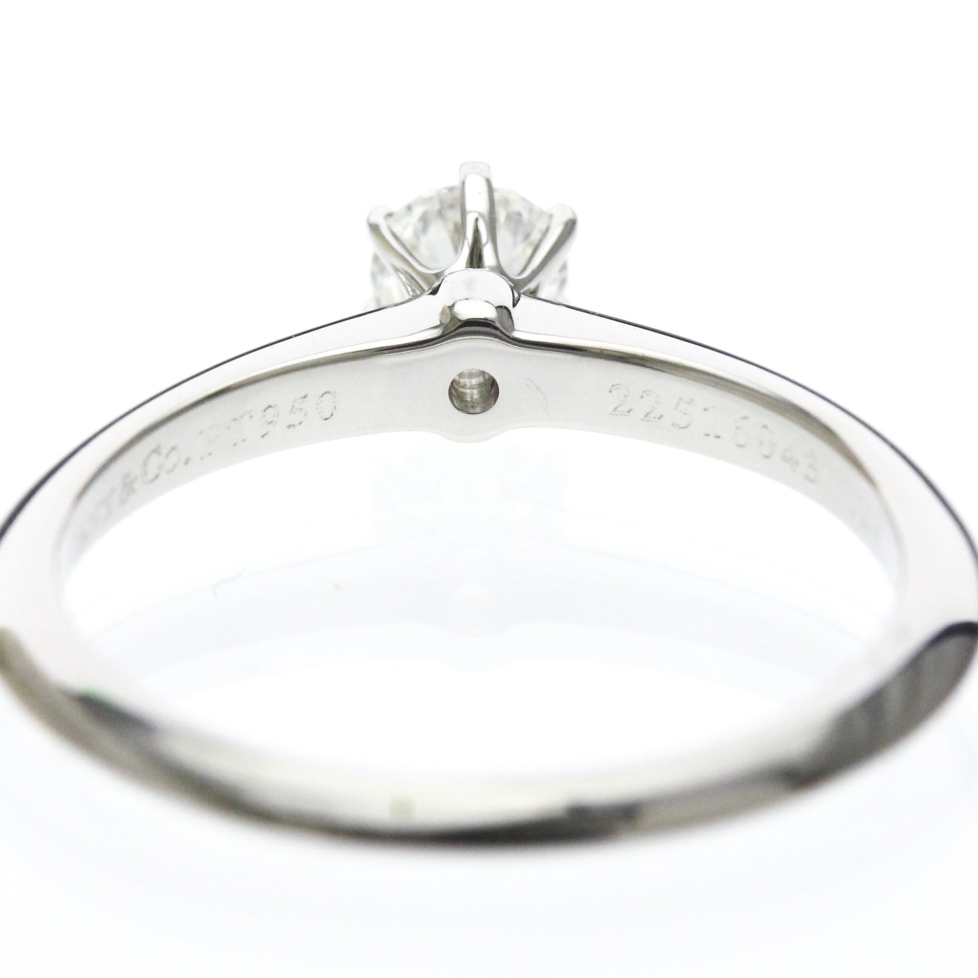 Tiffany & Co. Tiffany Setting Solitaire Platinum With Diamond Silver Platinum Ring Jewelry (Pre-Owned)