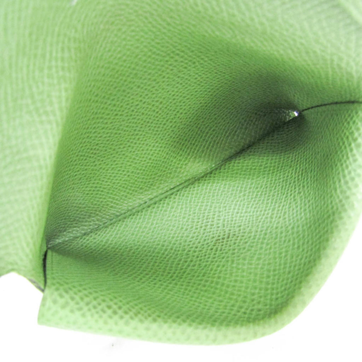 Hermes Calvi Duo Card Holder Epsom Green Leather Card Holders Accessory (Pre-Owned)