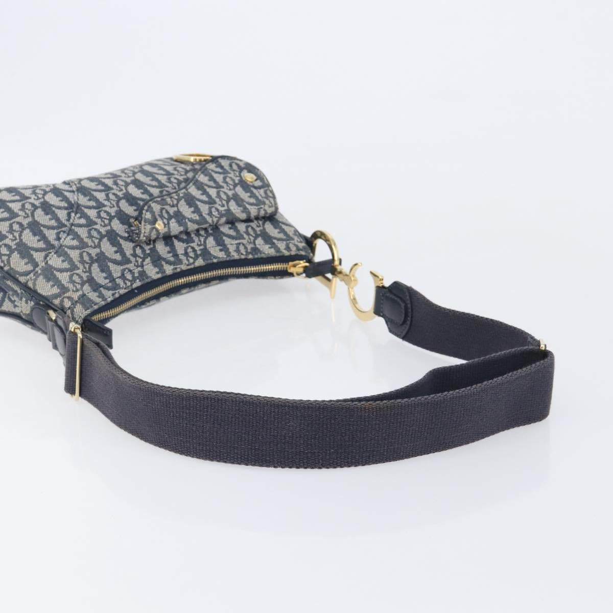 Christian Dior Saddle Messenger Oblique Canvas Navy Canvas Clutche & Pouche Bag (Pre-Owned)