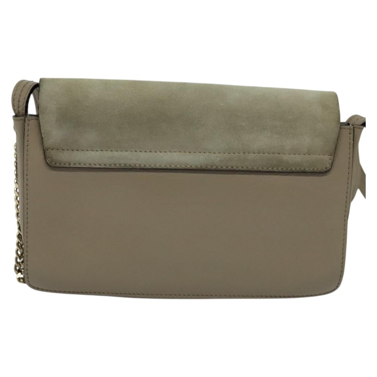 Chloe Faye Leather And Suede Gray Suede Shoulder Bag Bag (Pre-Owned)