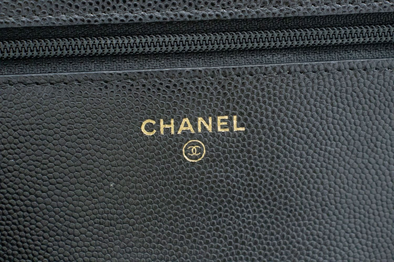 Chanel Boy Wallet On Chain Quilted Caviar Black Calfskin Wallets Accessory (Pre-Owned)