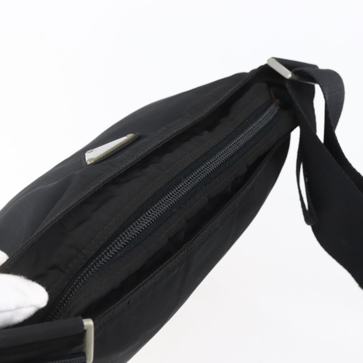 Prada Flat Messenger Tessuto Black Nylon Shoulder Bag Bag (Pre-Owned)