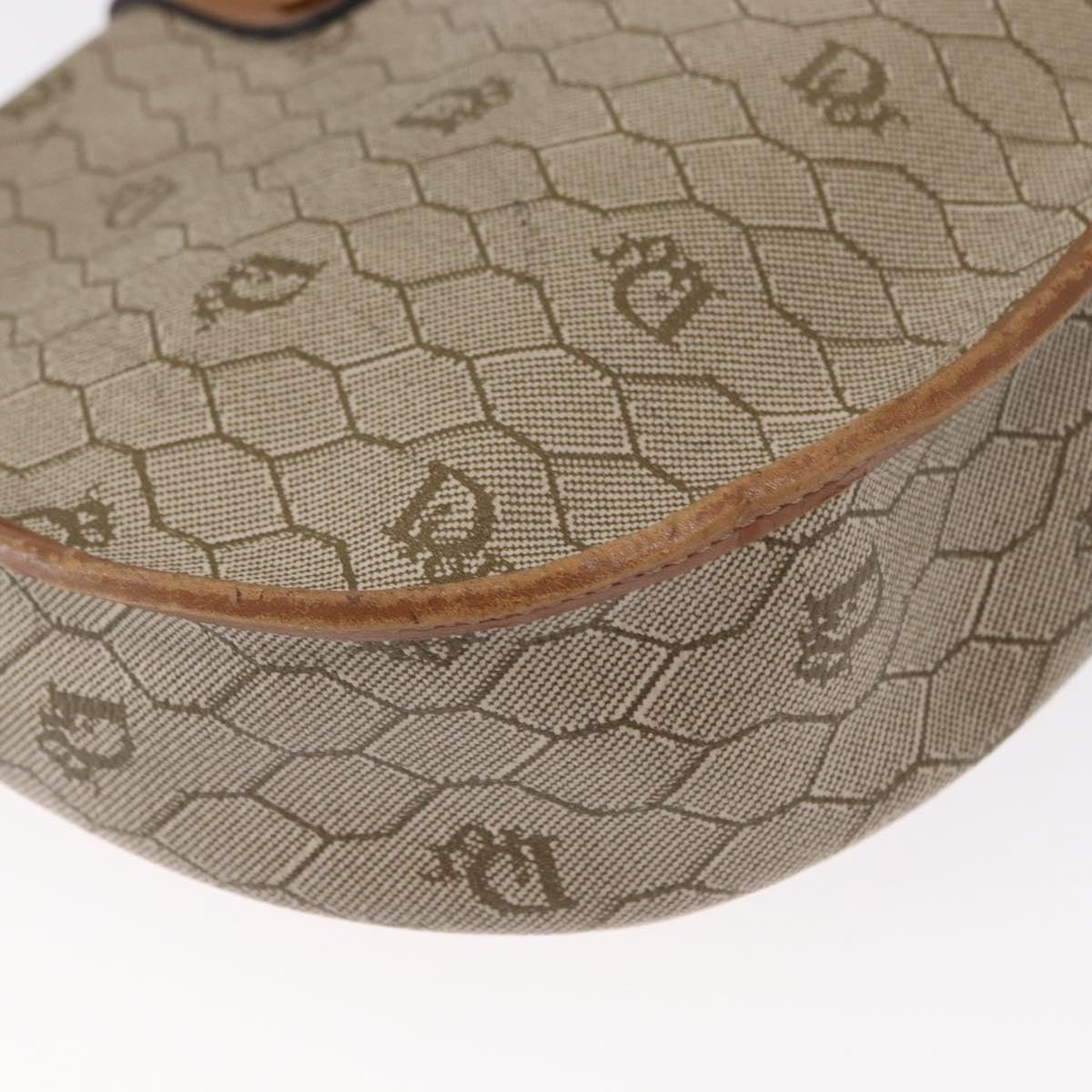 Christian Dior Vintage Honeycomb Canvas And Leather Beige Canvas Shoulder Bag Bag (Pre-Owned)