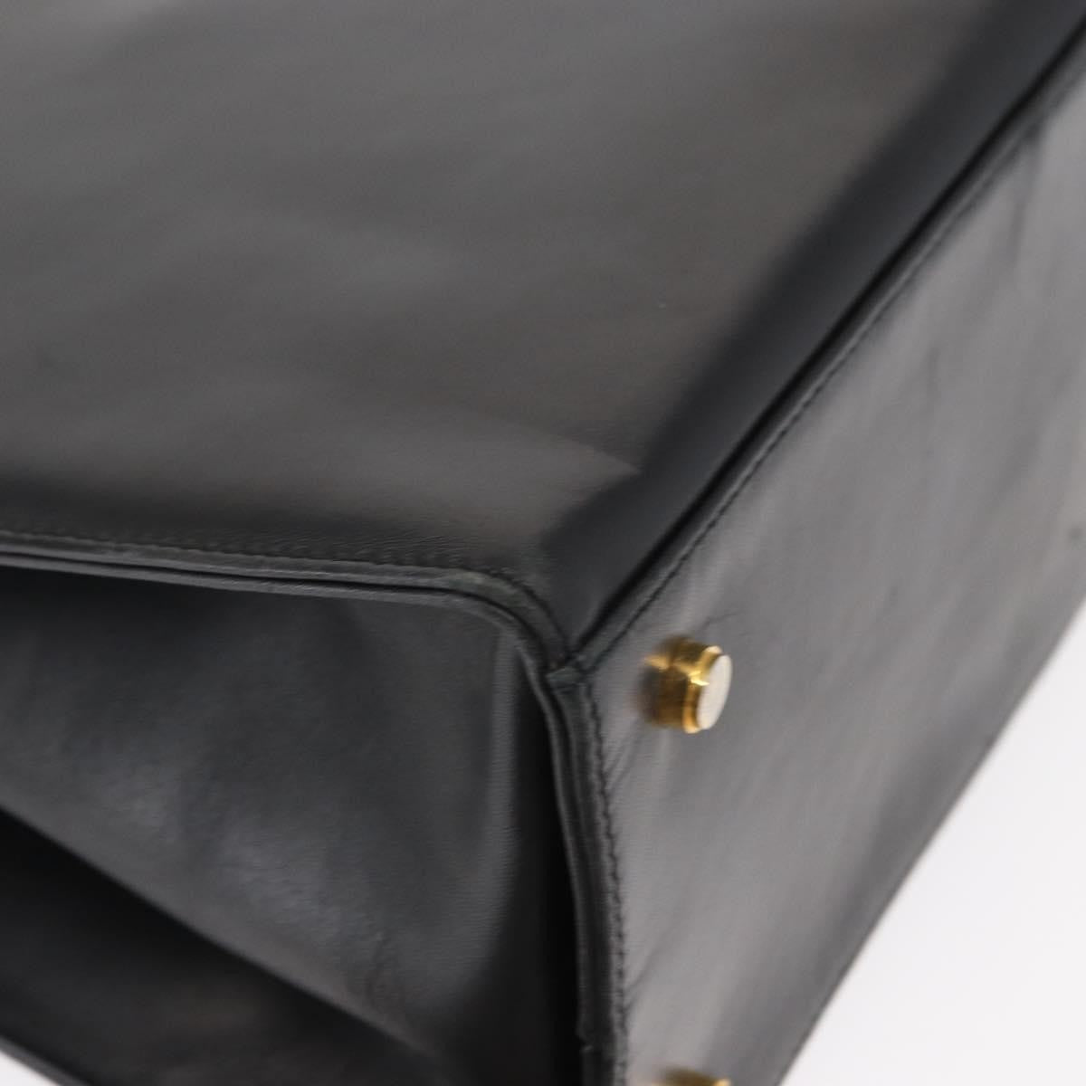 Salvatore Ferragamo Gancini Leather Black Leather Shoulder Bag Bag (Pre-Owned)