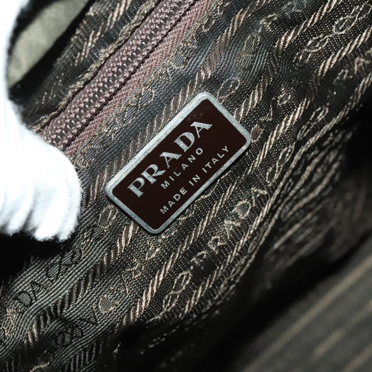Prada Vela Double Front Pocket Tessuto With Saffiano Leather Khaki Nylon Backpack Bag (Pre-Owned)