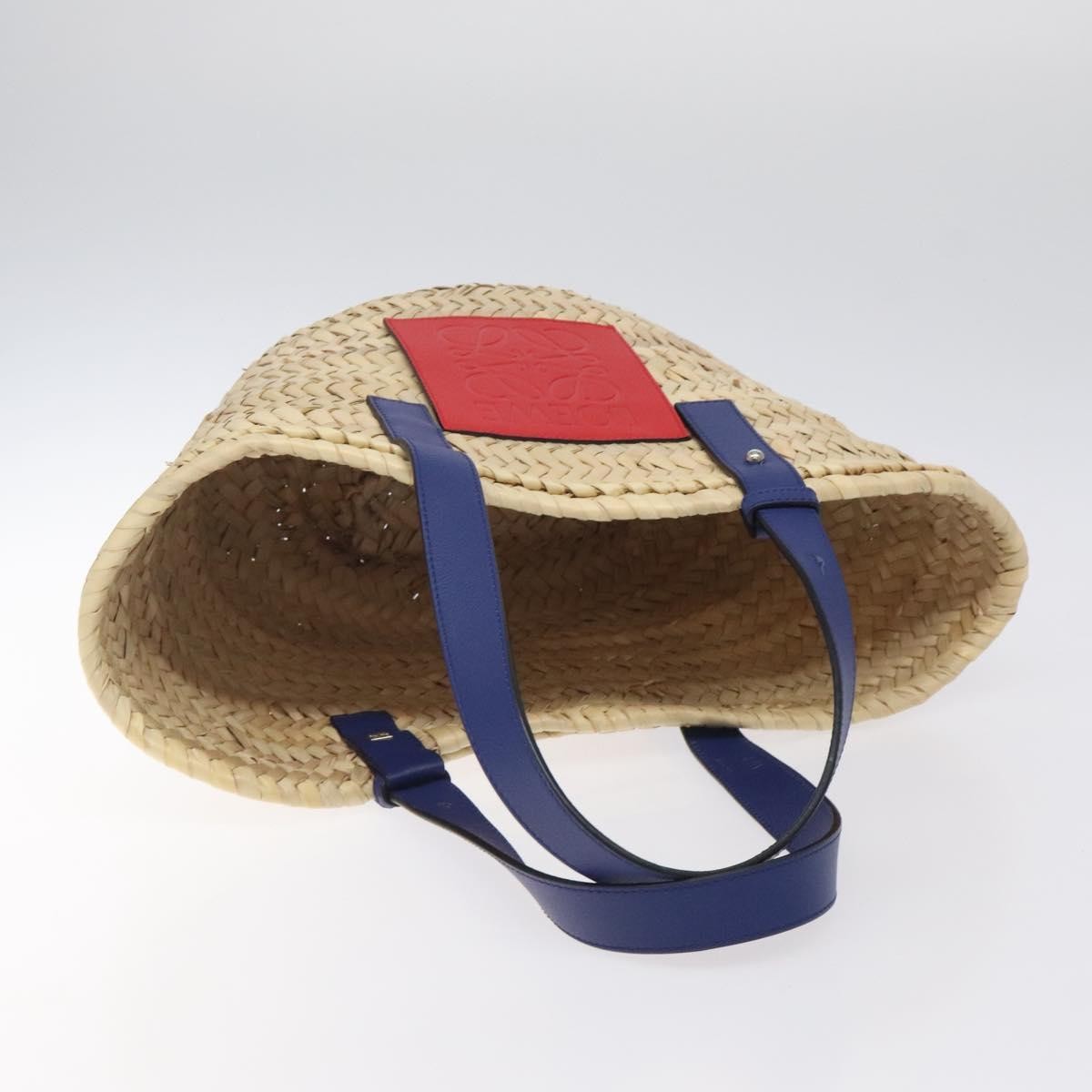 Loewe Basket Tote Raffia Beige Wood Bag (Pre-Owned)