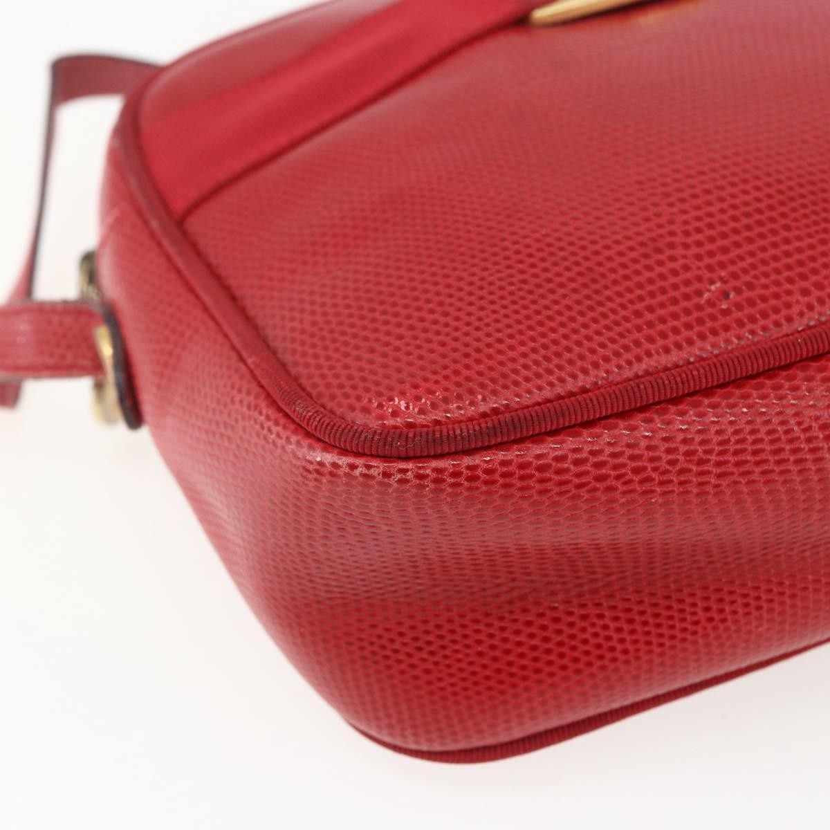 Salvatore Ferragamo Vara Bow Camera Leather Red Leather Shoulder Bag Bag (Pre-Owned)