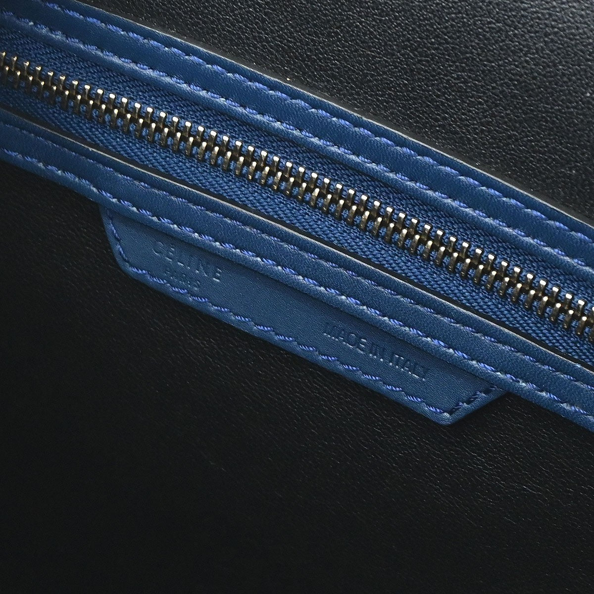 Celine Luggage Smooth Leather Blue Leather Handbag (Pre-Owned)