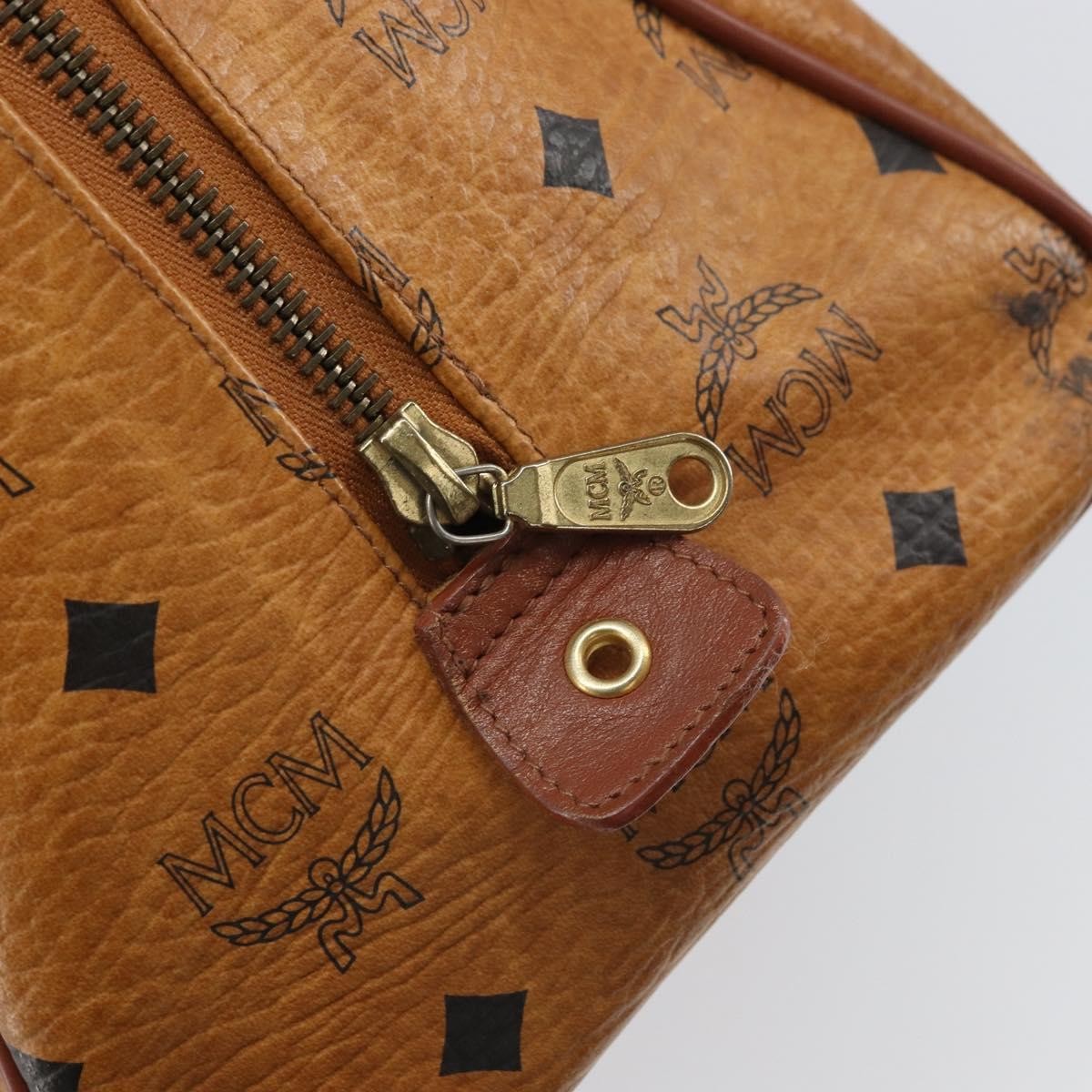 MCM Visetos Logogramme Leather Brown Leather Handbag (Pre-Owned)