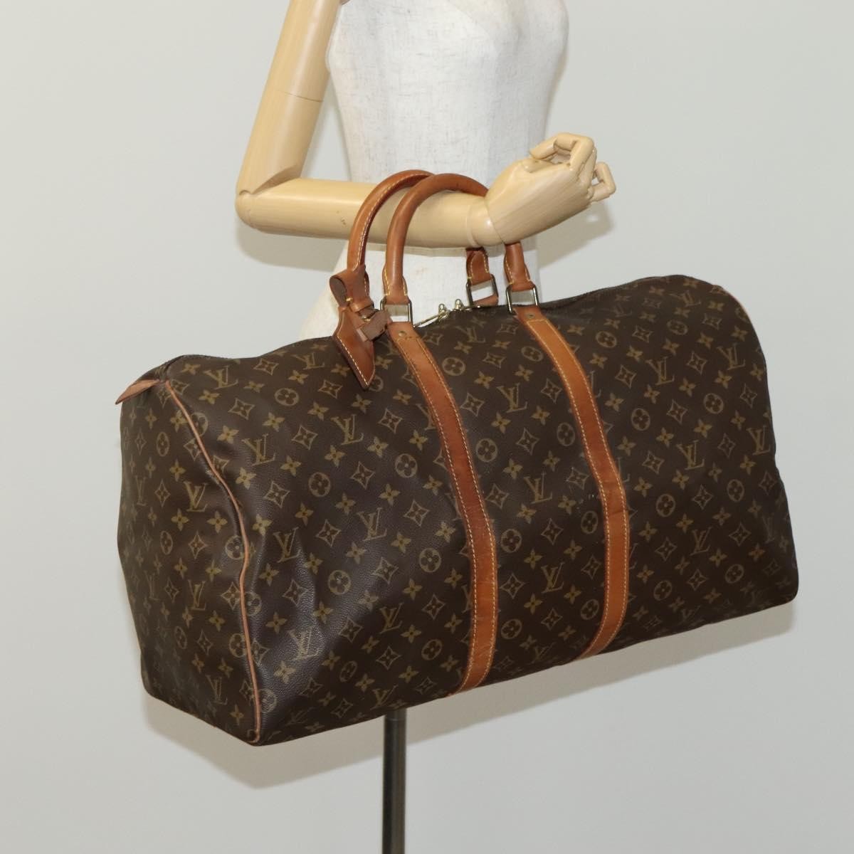 Louis Vuitton Keepall Monogram Canvas Brown Canvas Travel Bag Bag (Pre-Owned)