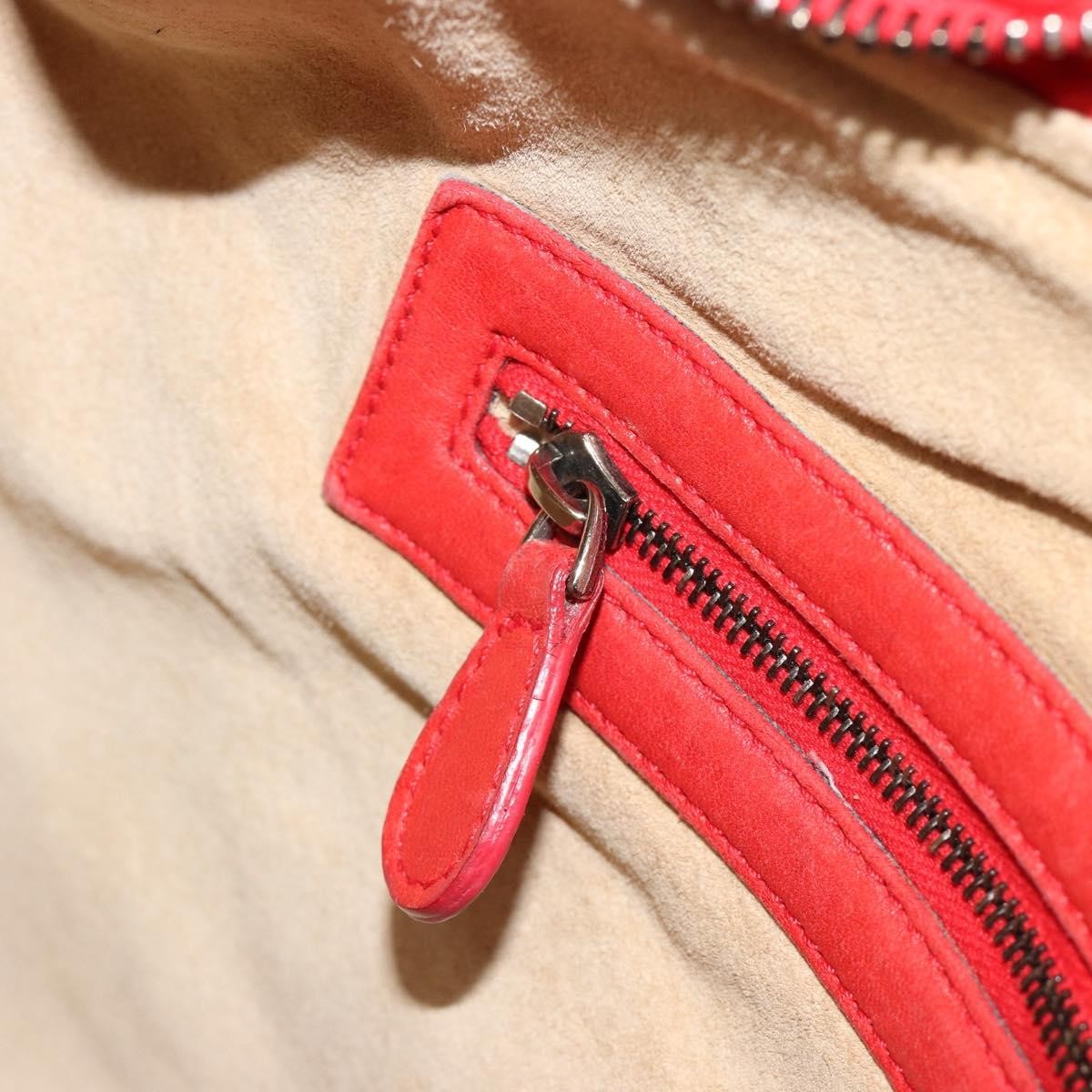 Bottega Veneta Intrecciato Shoulder Leather Red Leather Shoulder Bag Bag (Pre-Owned)