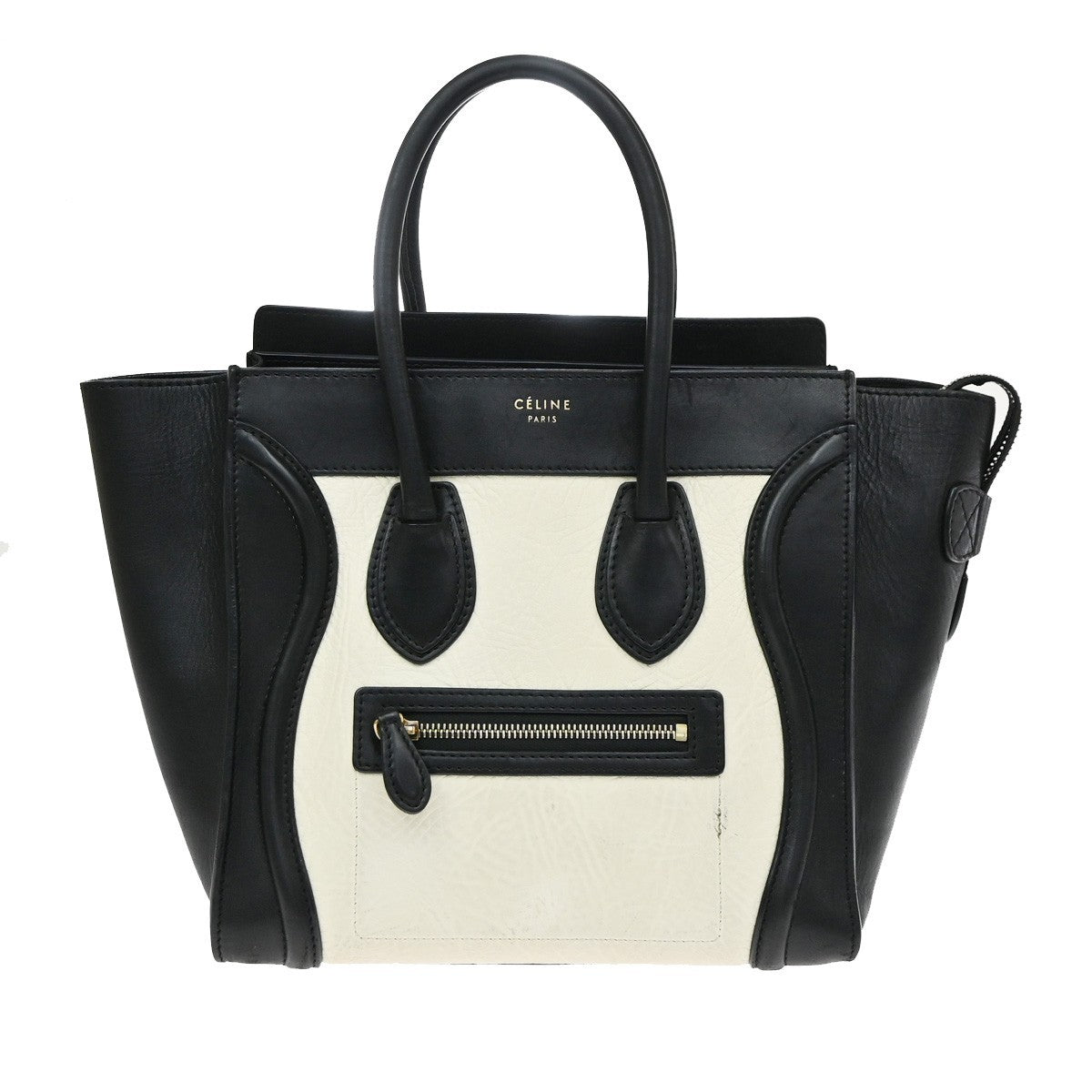 Celine Bicolor Luggage Leather Black Leather Tote Bag Bag (Pre-Owned)