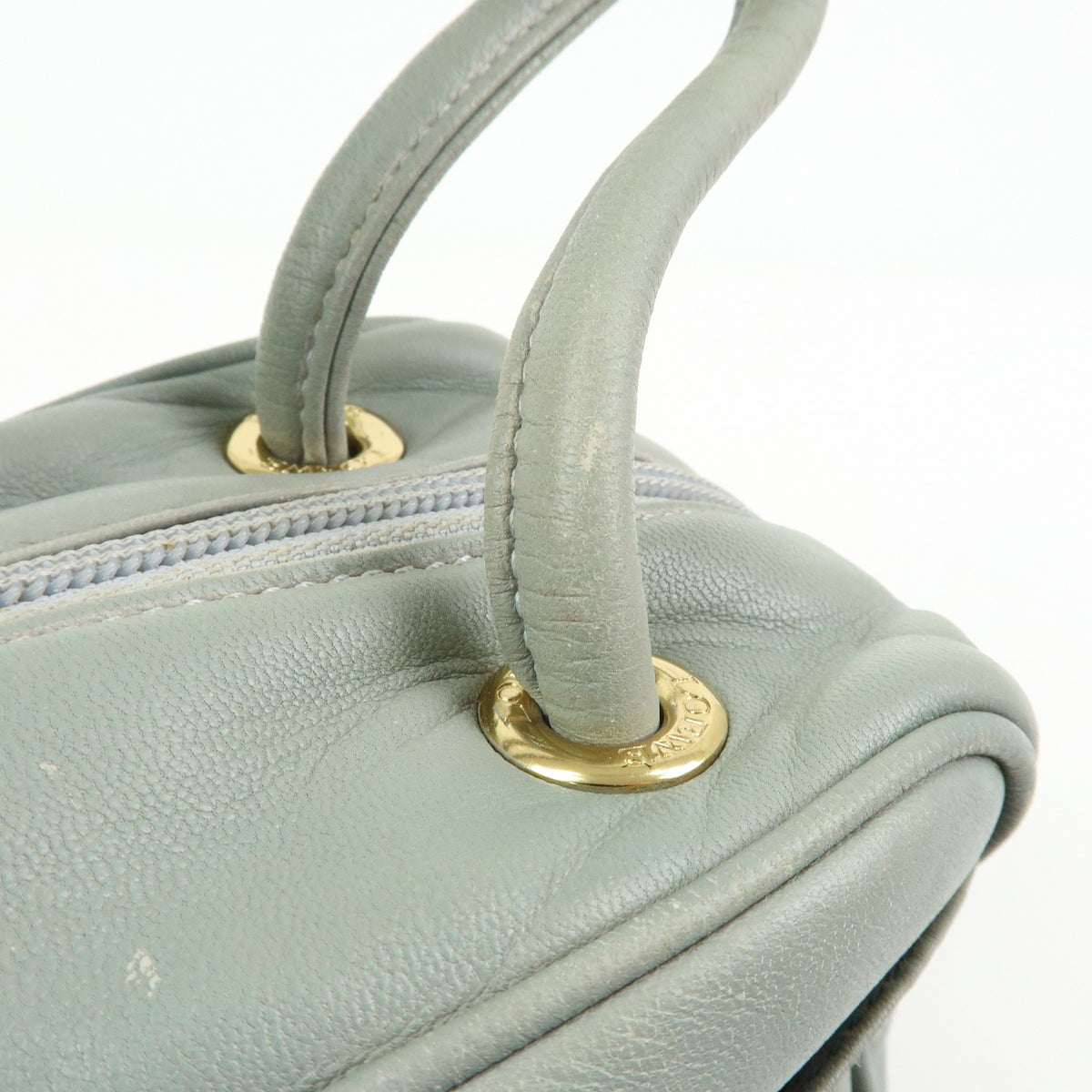 Loewe Anagram Leather Blue Leather Tote Bag Bag (Pre-Owned)