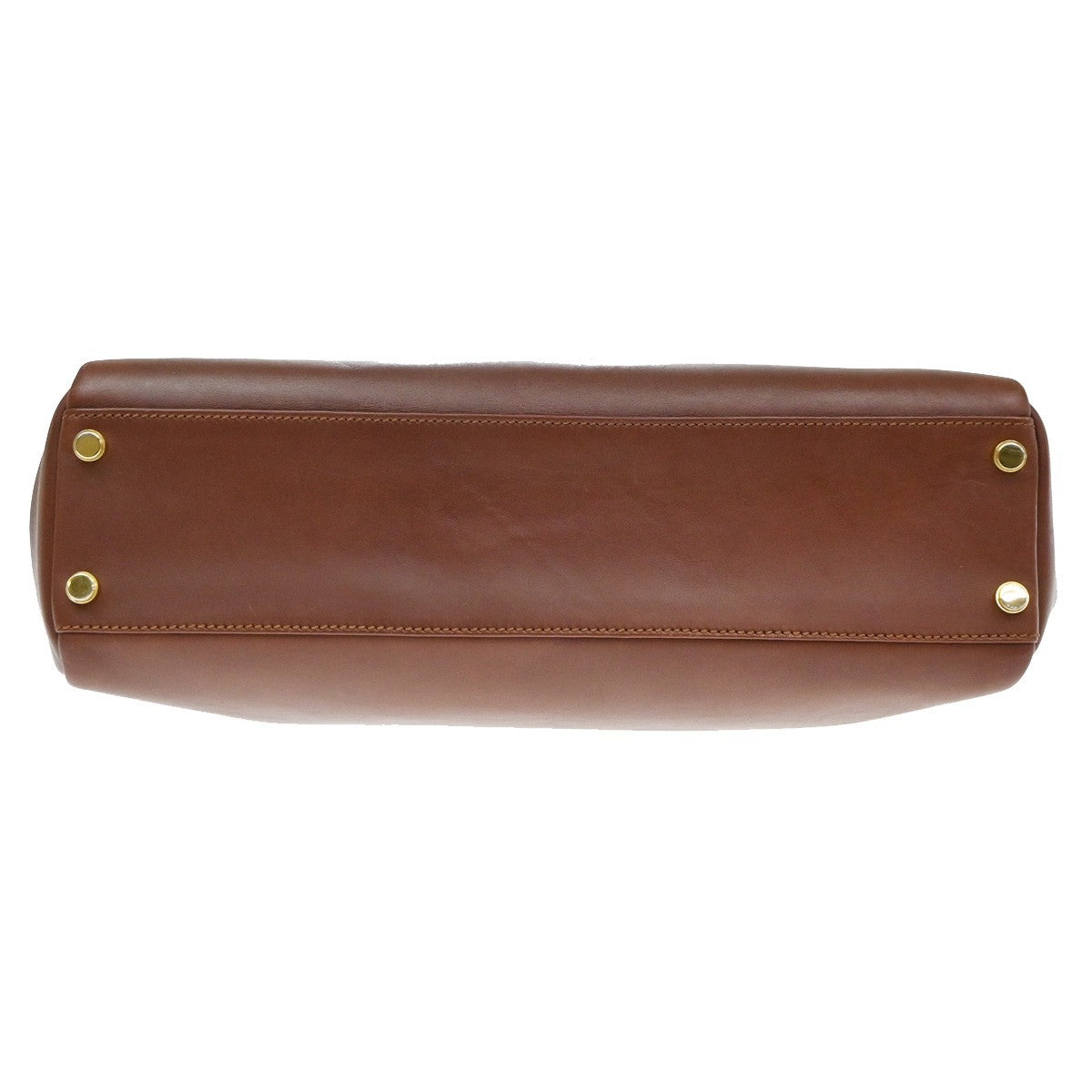 Salvatore Ferragamo Vintage Top Handle Leather Brown Leather Handbag (Pre-Owned)