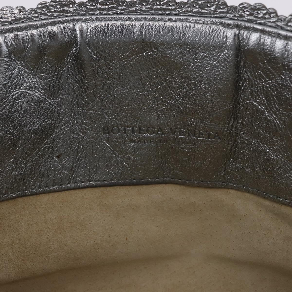 Bottega Veneta Intrecciato Shoulder Leather Silver Leather Shoulder Bag Bag (Pre-Owned)
