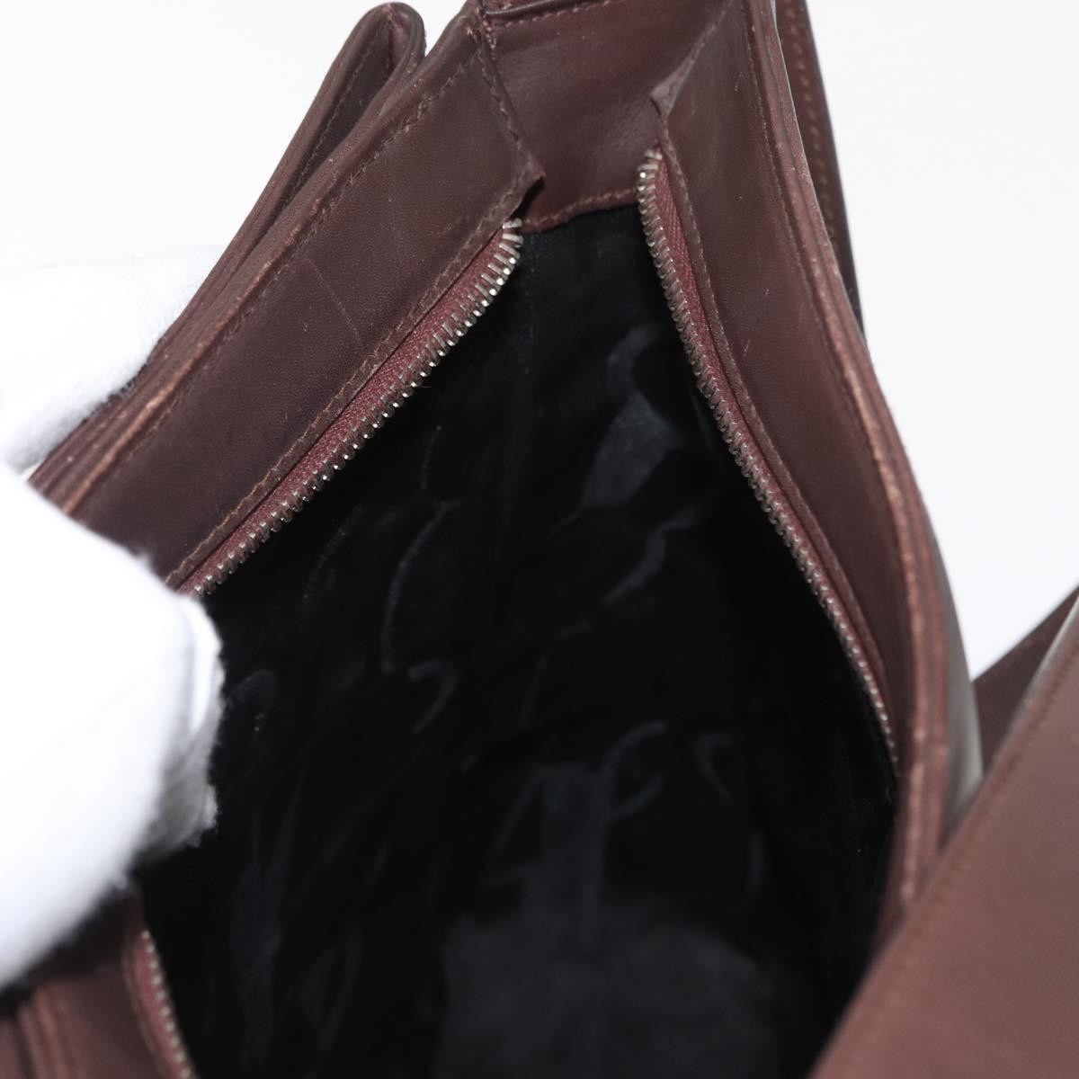 Salvatore Ferragamo Gancini Leather Brown Leather Shoulder Bag Bag (Pre-Owned)