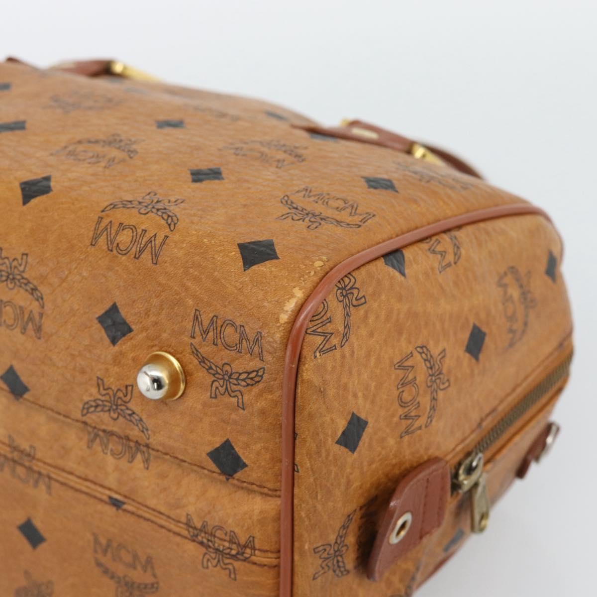 MCM Visetos Logogramme Leather Brown Leather Handbag (Pre-Owned)