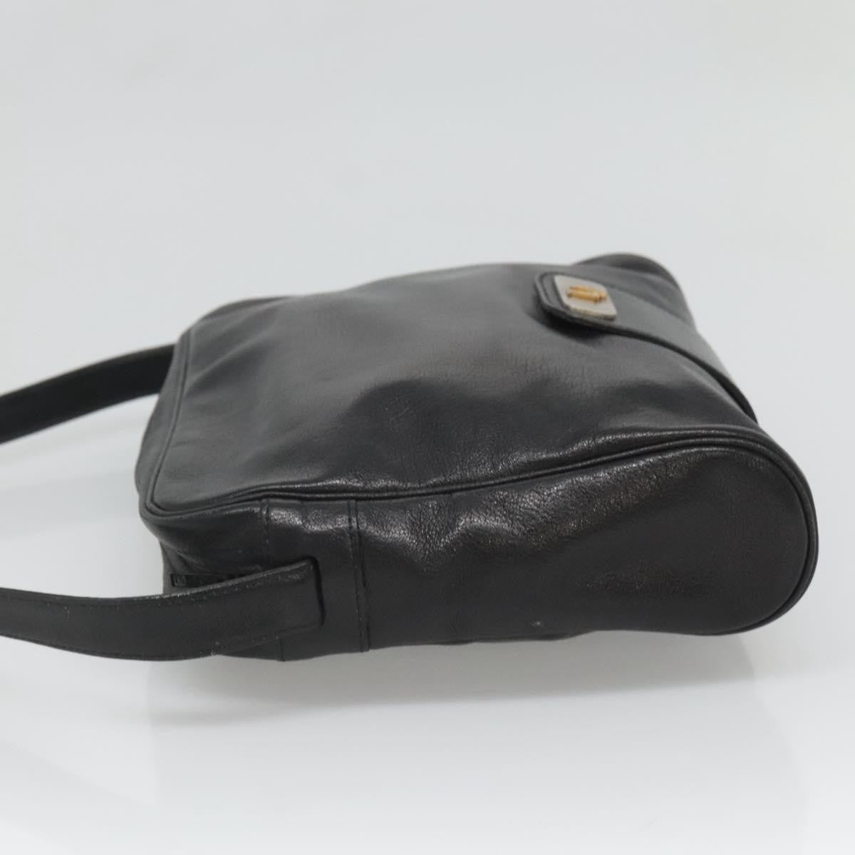 Christian Dior Vintage Leather Black Leather Shoulder Bag Bag (Pre-Owned)