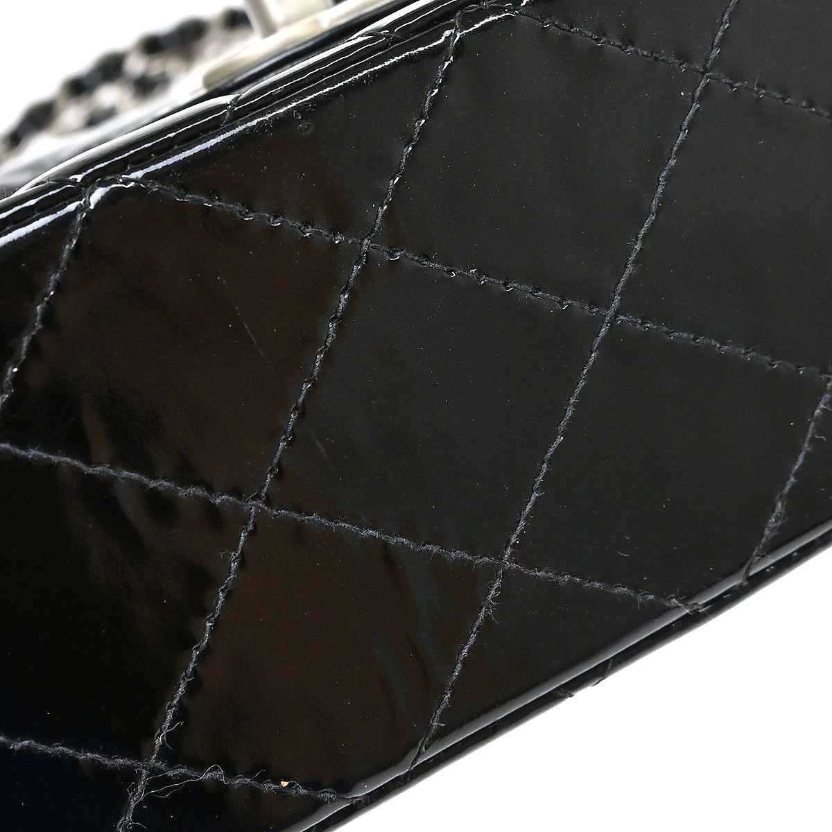 Chanel Timeless - Classic Double Flap Quilted Crinkled Patent Black Patent_Leather Shoulder Bag Bag (Pre-Owned)