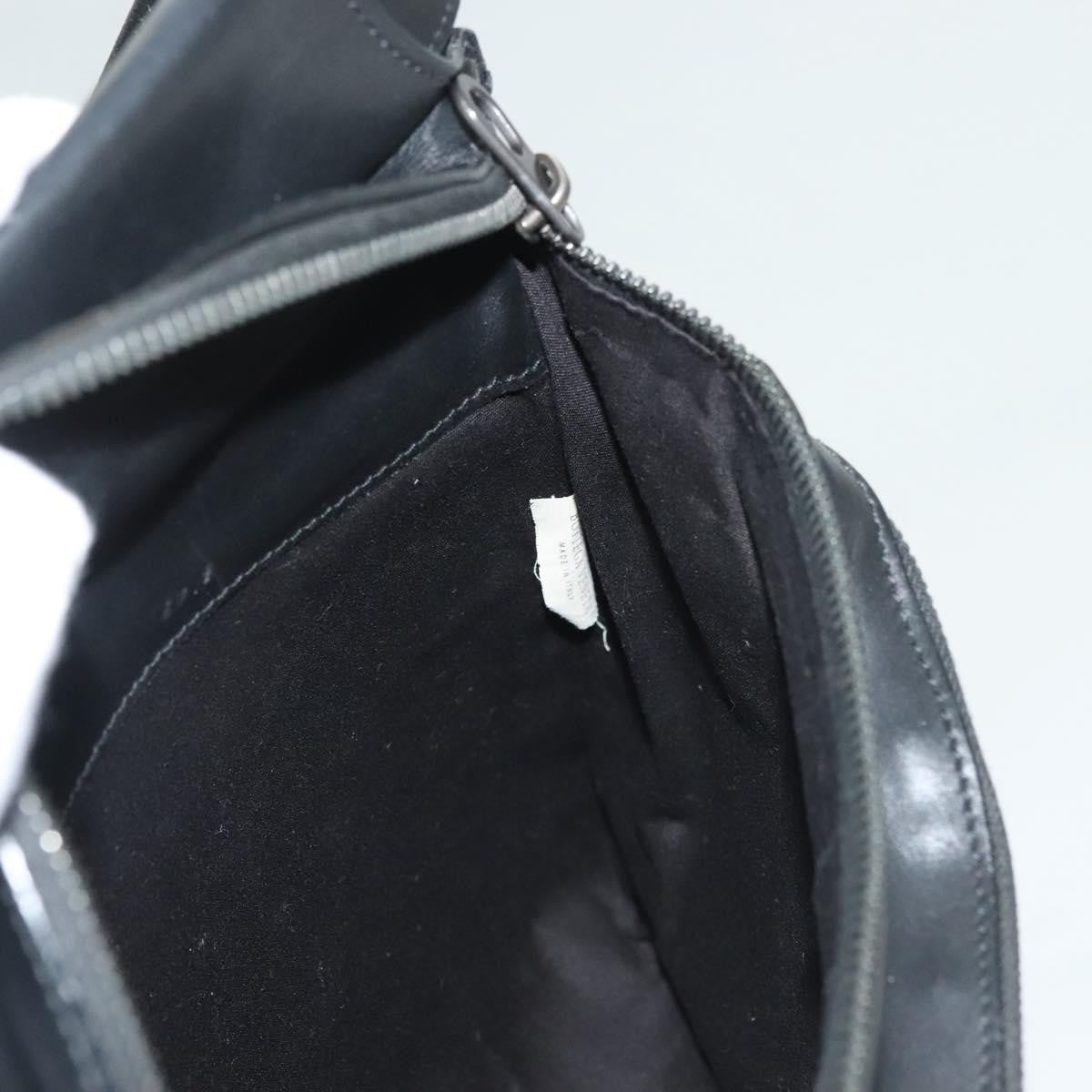 Bottega Veneta Utility Waist Leather With Intrecciato Black Leather Bag (Pre-Owned)