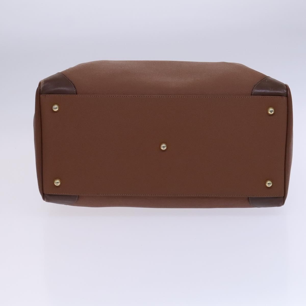 Burberry Nova Check Boston Canvas Brown Leather Handbag (Pre-Owned)