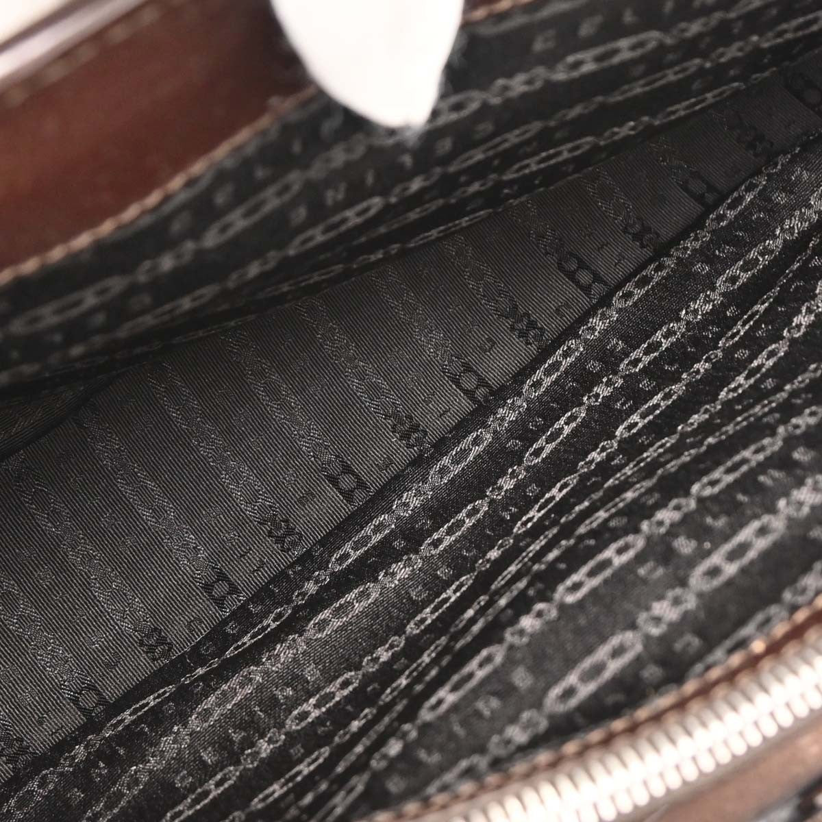 Celine Boogie Satchel Macadam Brown Canvas Handbag (Pre-Owned)