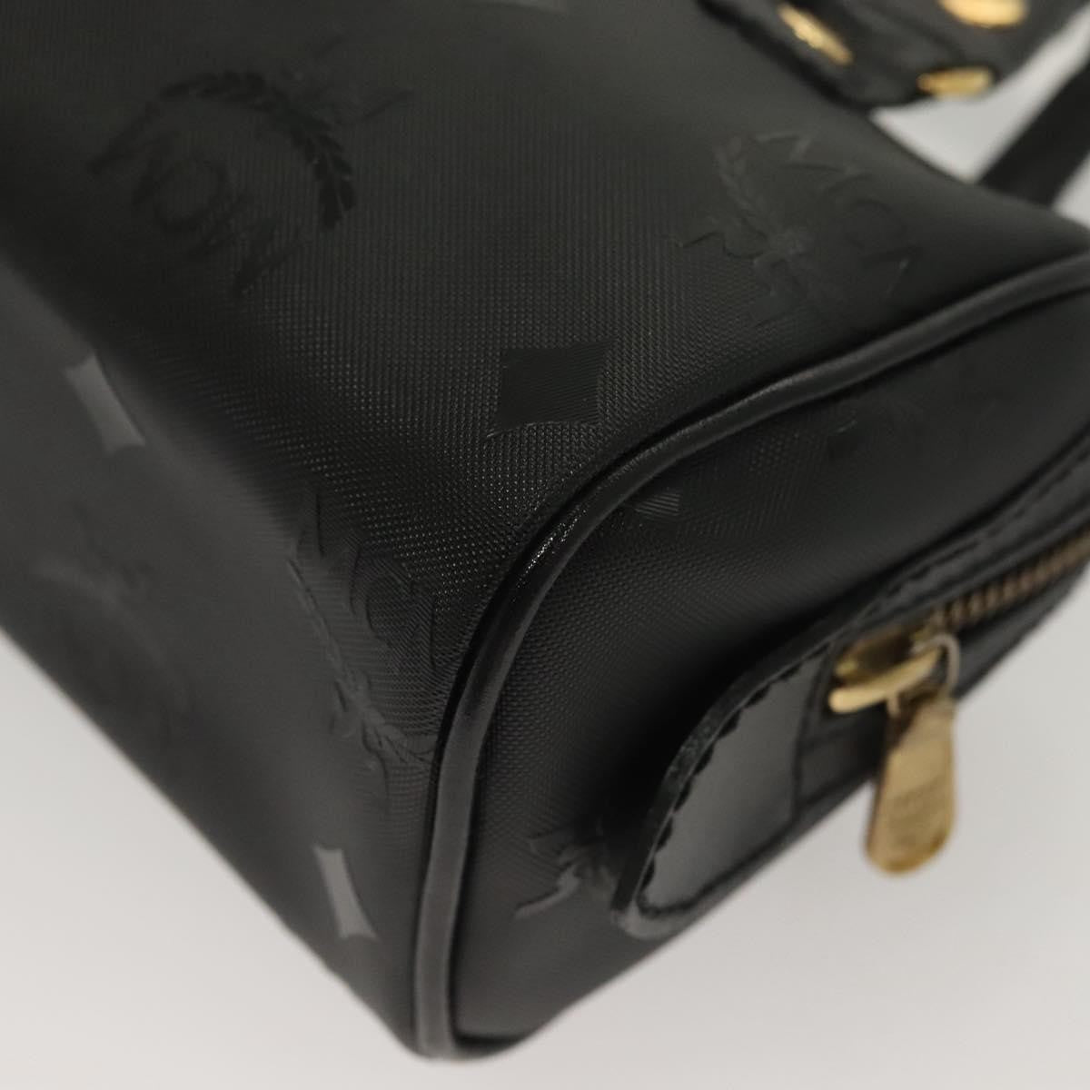 MCM Visetos Logogramme Canvas And Leather Black Canvas Handbag (Pre-Owned)